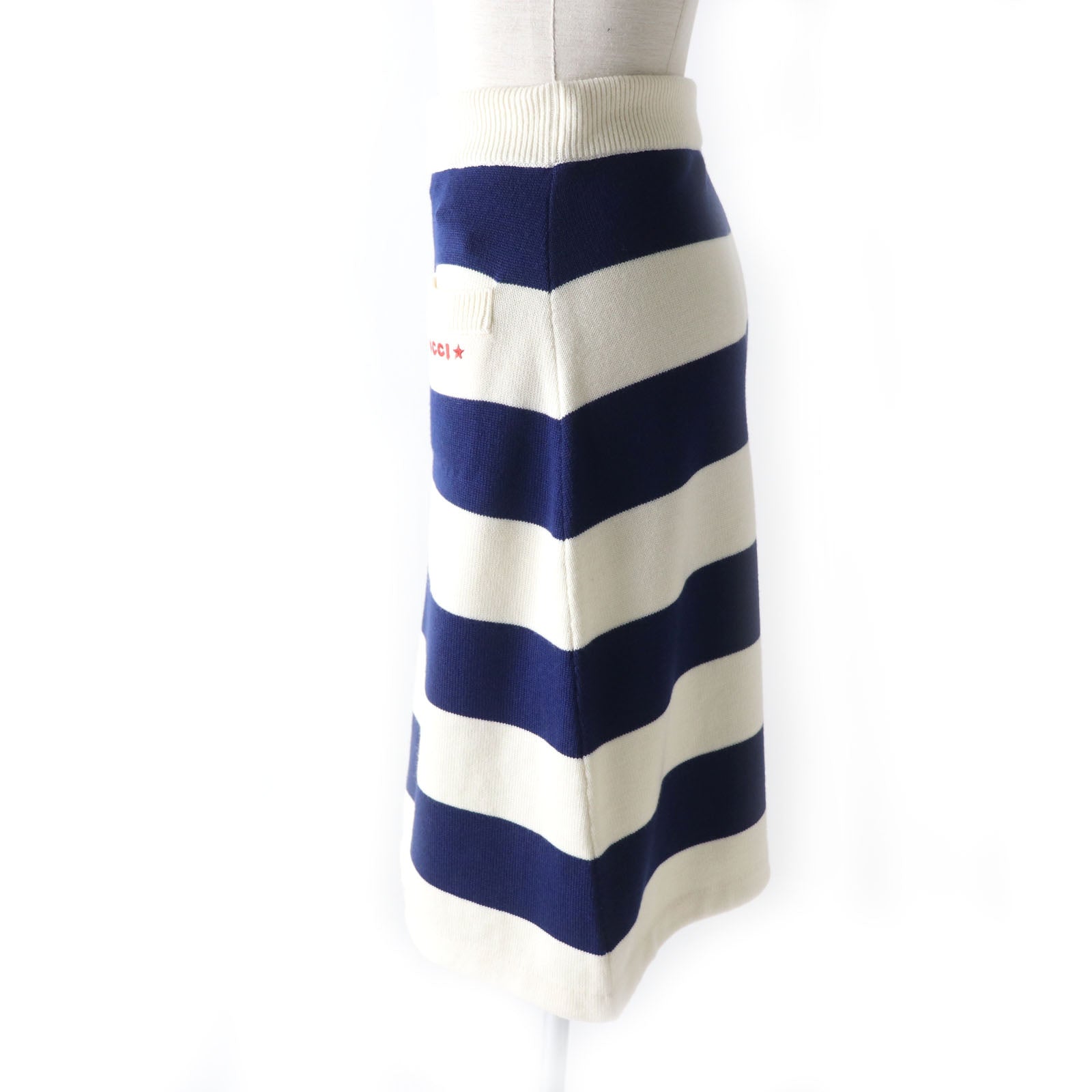 グッチ ウール ストライプ ニット スカート XS