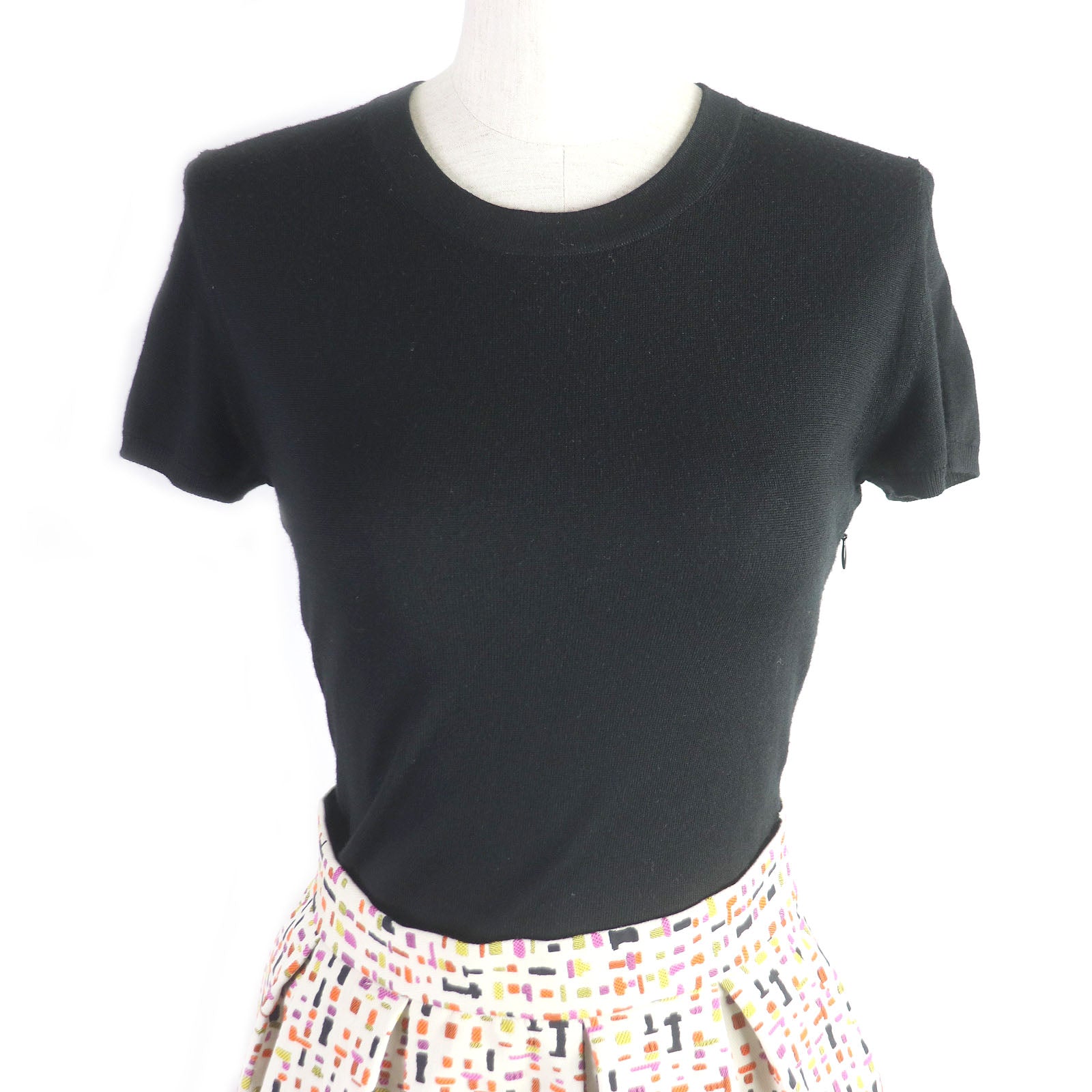 PAULE KA ニット ジャカード 半袖 ドレス
