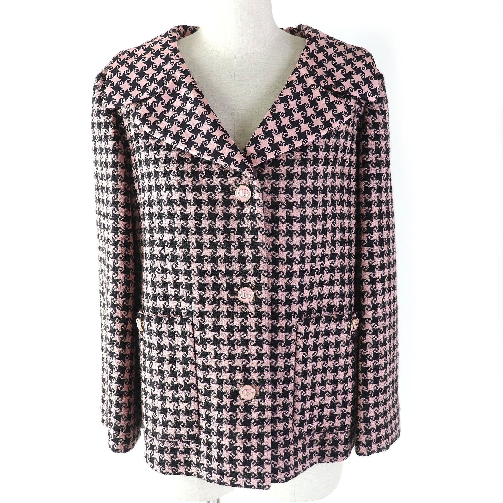 グッチ 千鳥格 ウールブレンド ジャケット