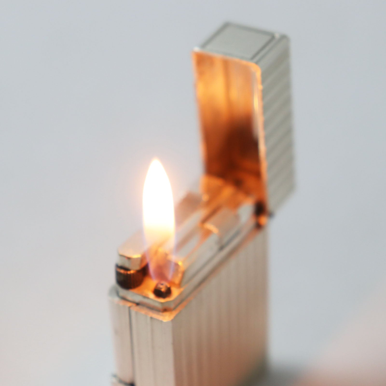 デュポン ストライプ パターン シルバー ライター