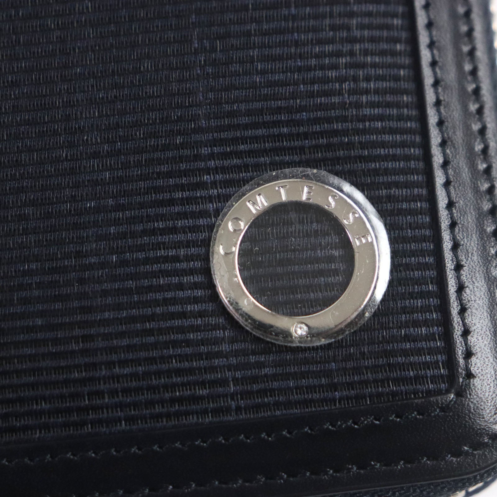 ホースヘア レザー ノートブック カバー ネイビー