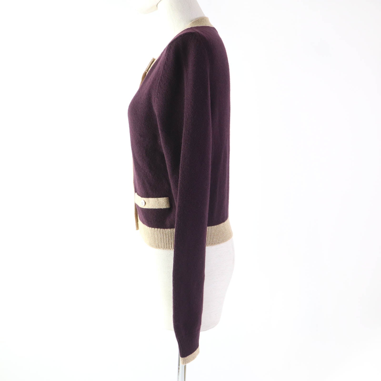シャネル カシミア ポリエステル カーディガン 38
