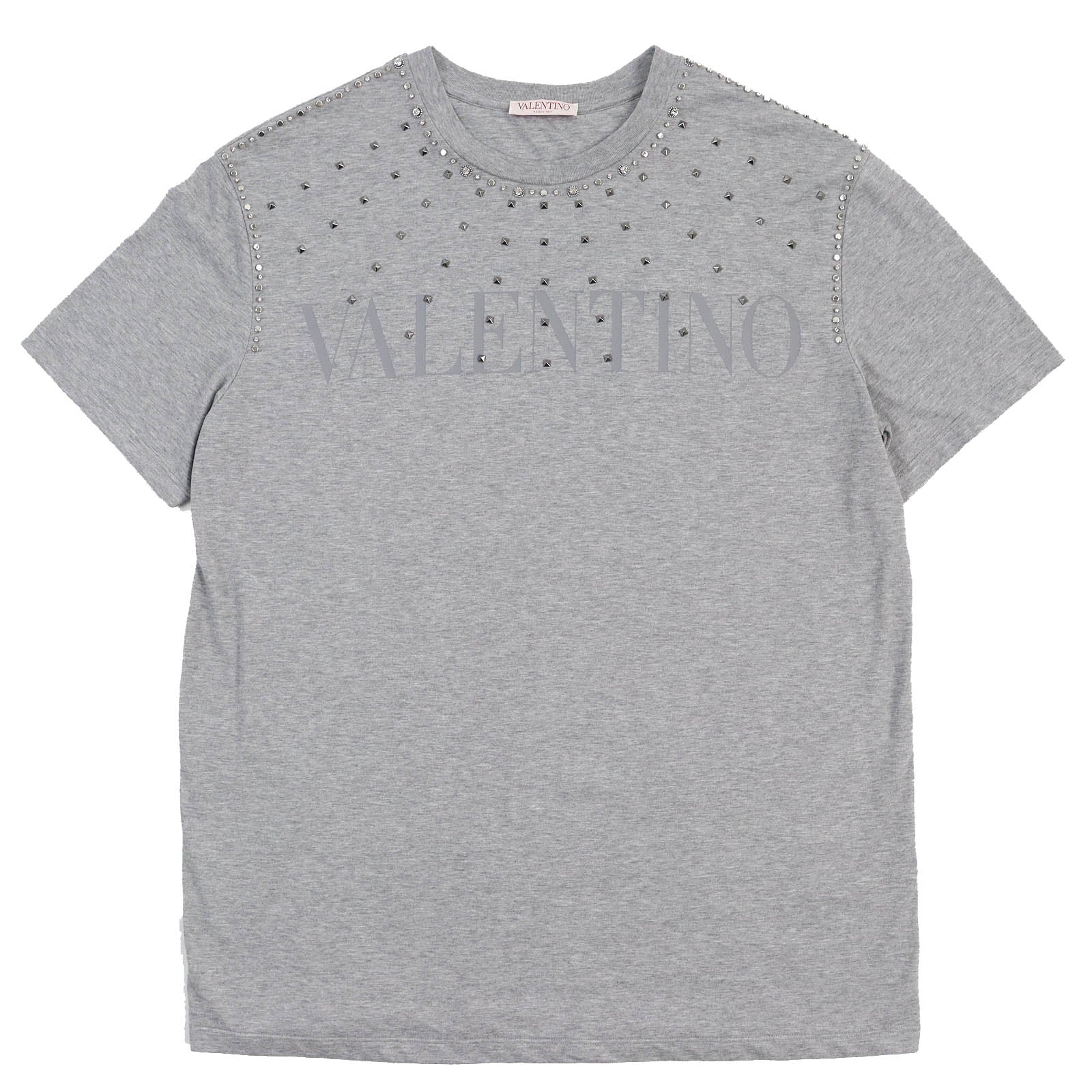 ヴァレンティノ ロックスタッド ロゴ Tシャツ グレー L
