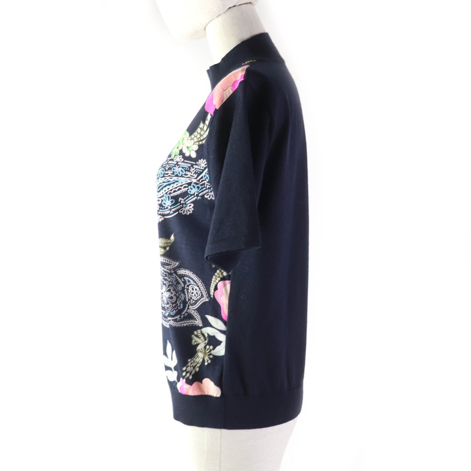 LEONARD FASHION ウール シルク ブレンド ハイネック ニット