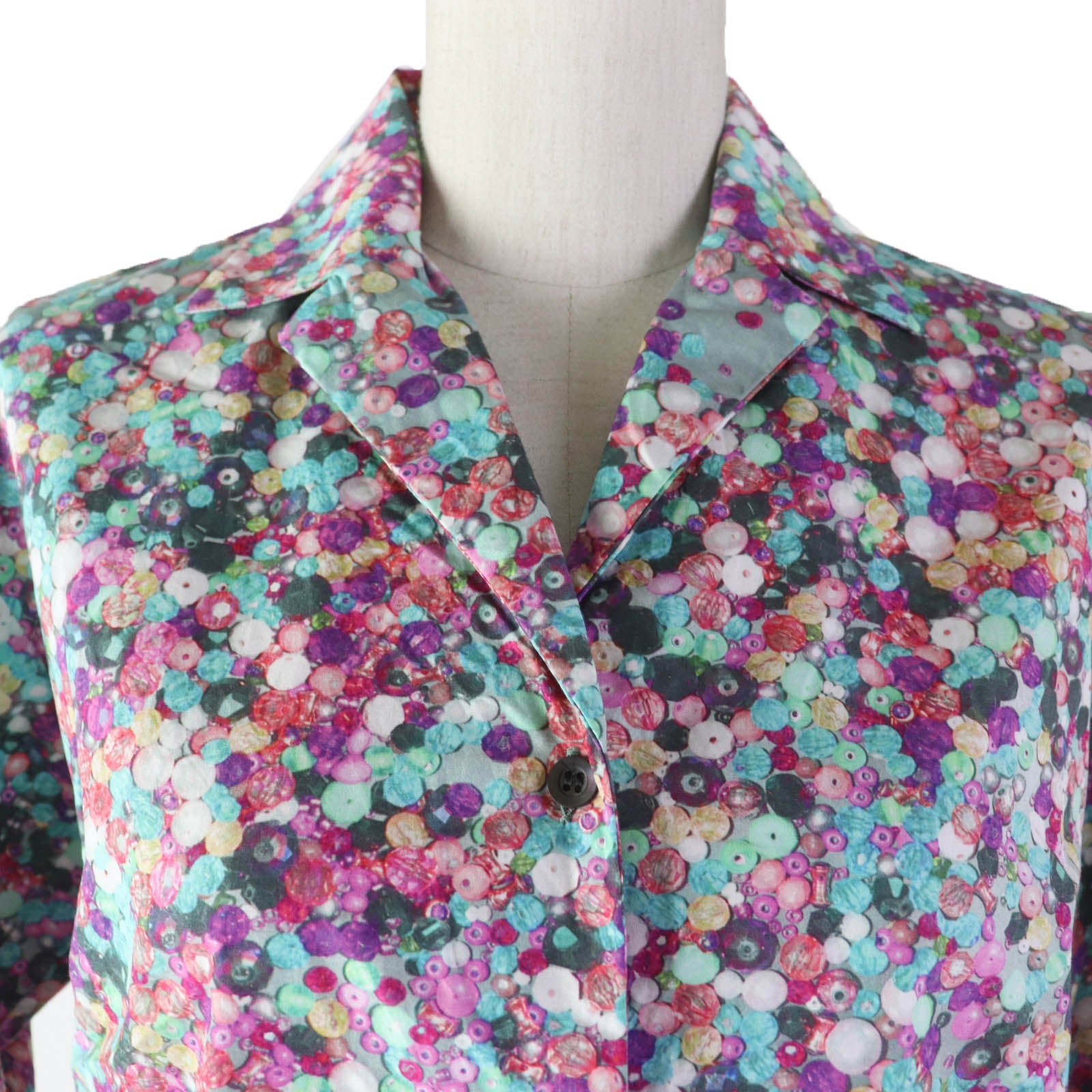 DRIES VAN NOTEN ビーズプリント オープンカラーシャツ