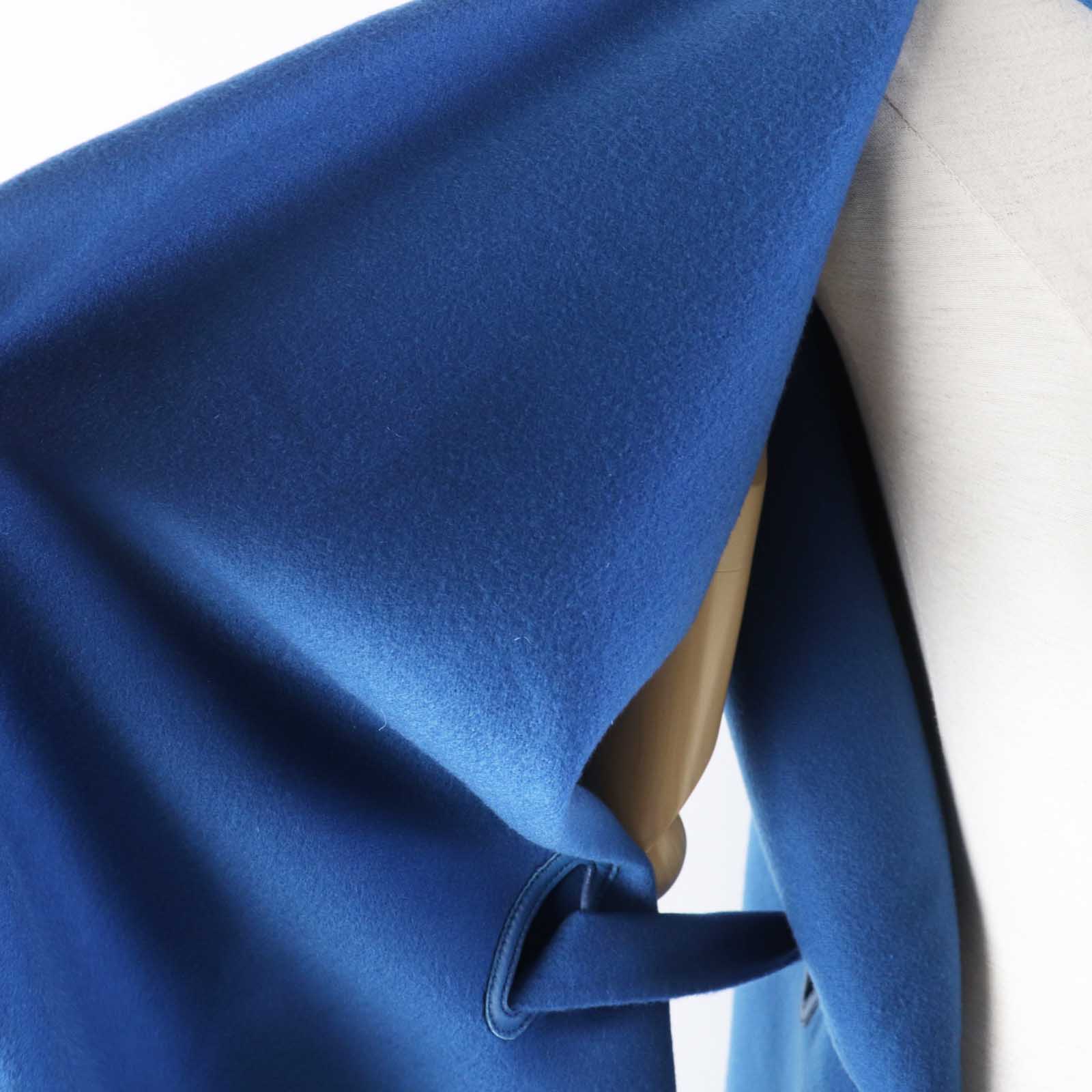 エルメス カシミヤ ロング コート ブルー 38