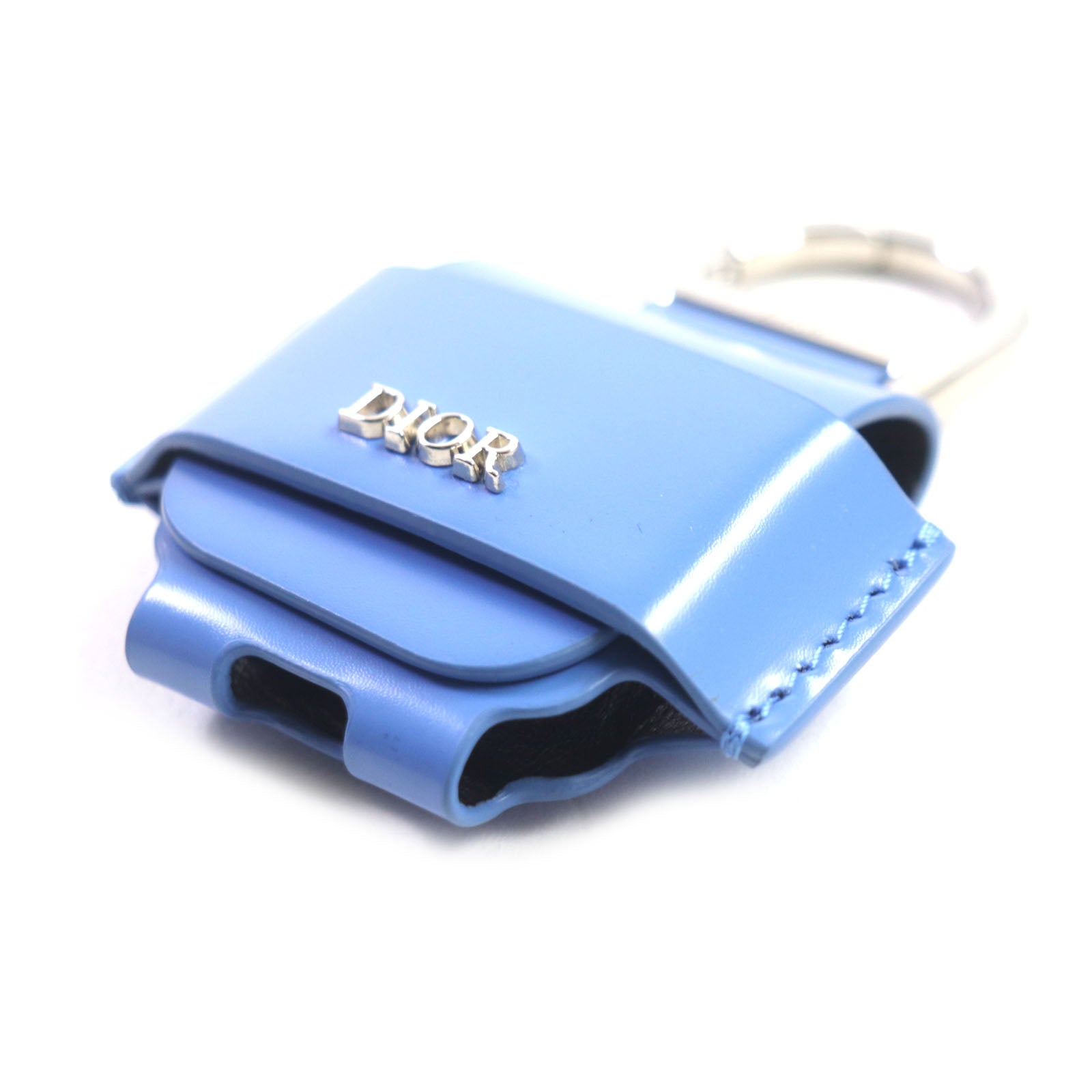 DIOR レザー メタル ロゴ イヤホン ケース キーリング