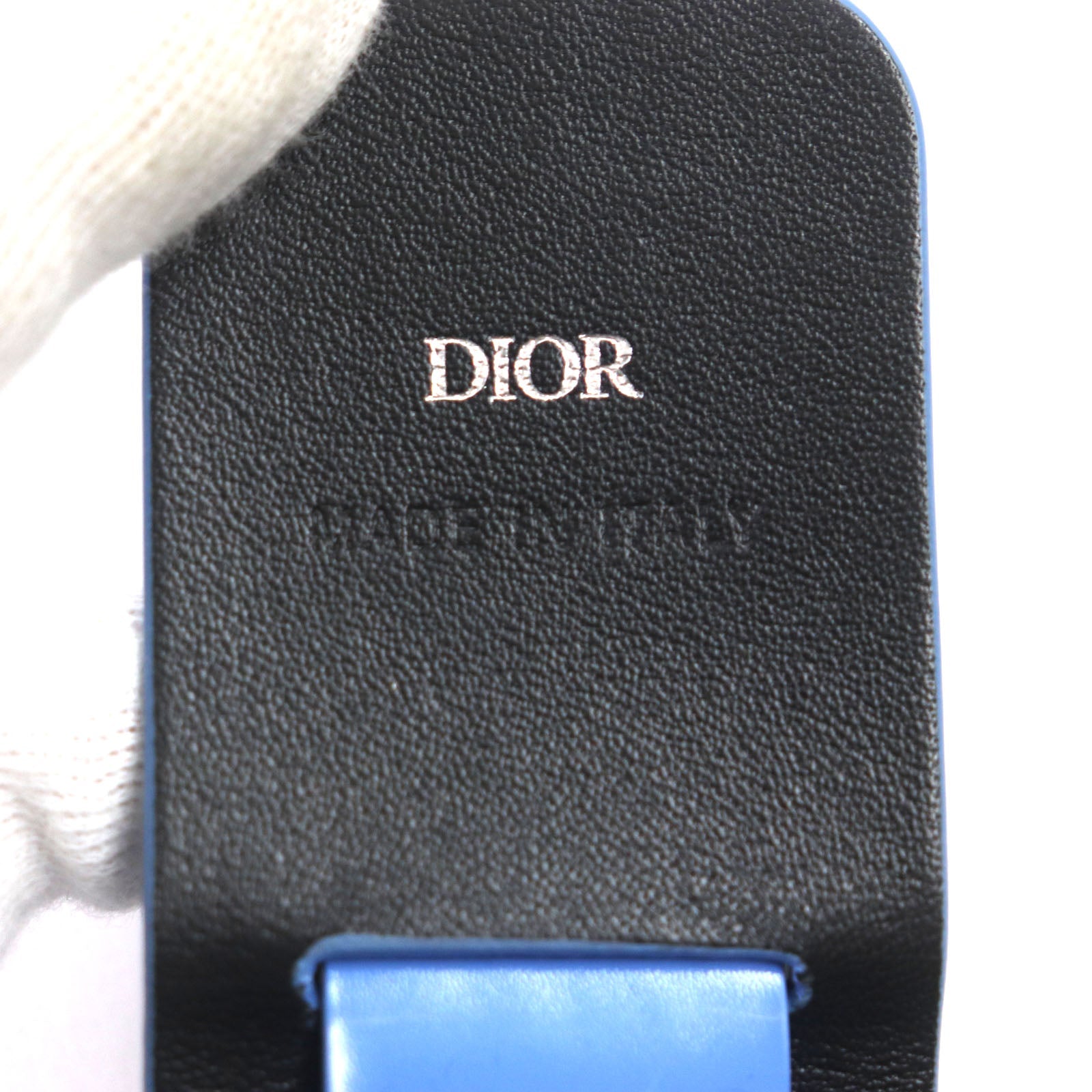 DIOR レザー メタル ロゴ イヤホン ケース キーリング