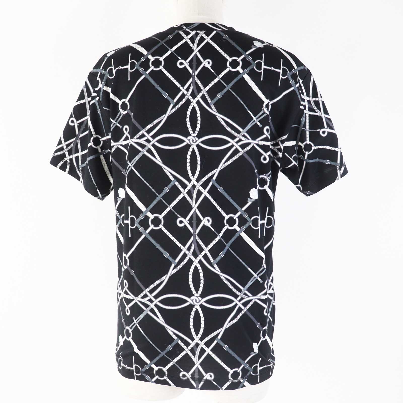 エルメス コットン Vネック Tシャツ ブラック 34