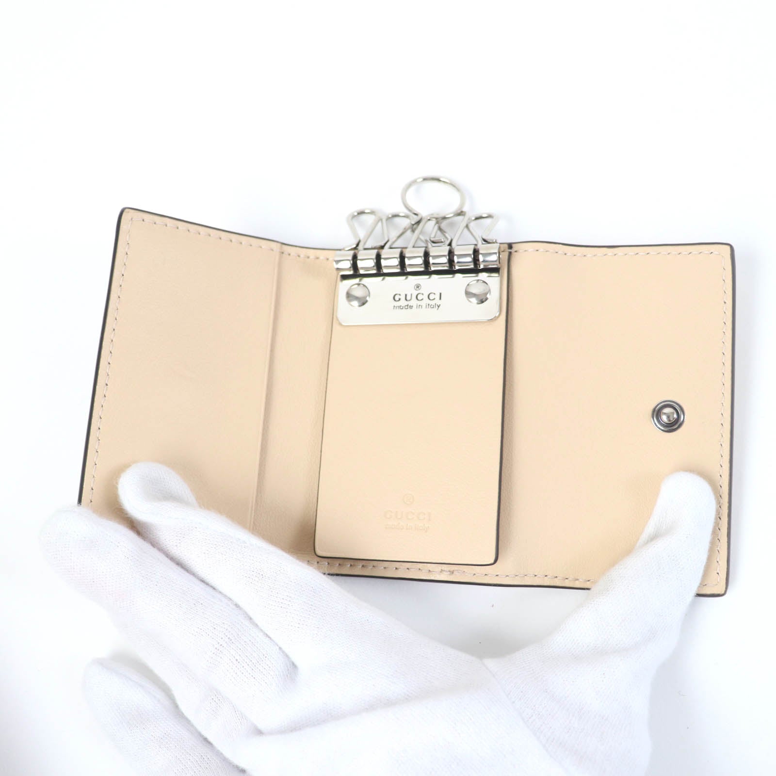 グッチ ダブル G キー ホルダー レザー GG スプリーム