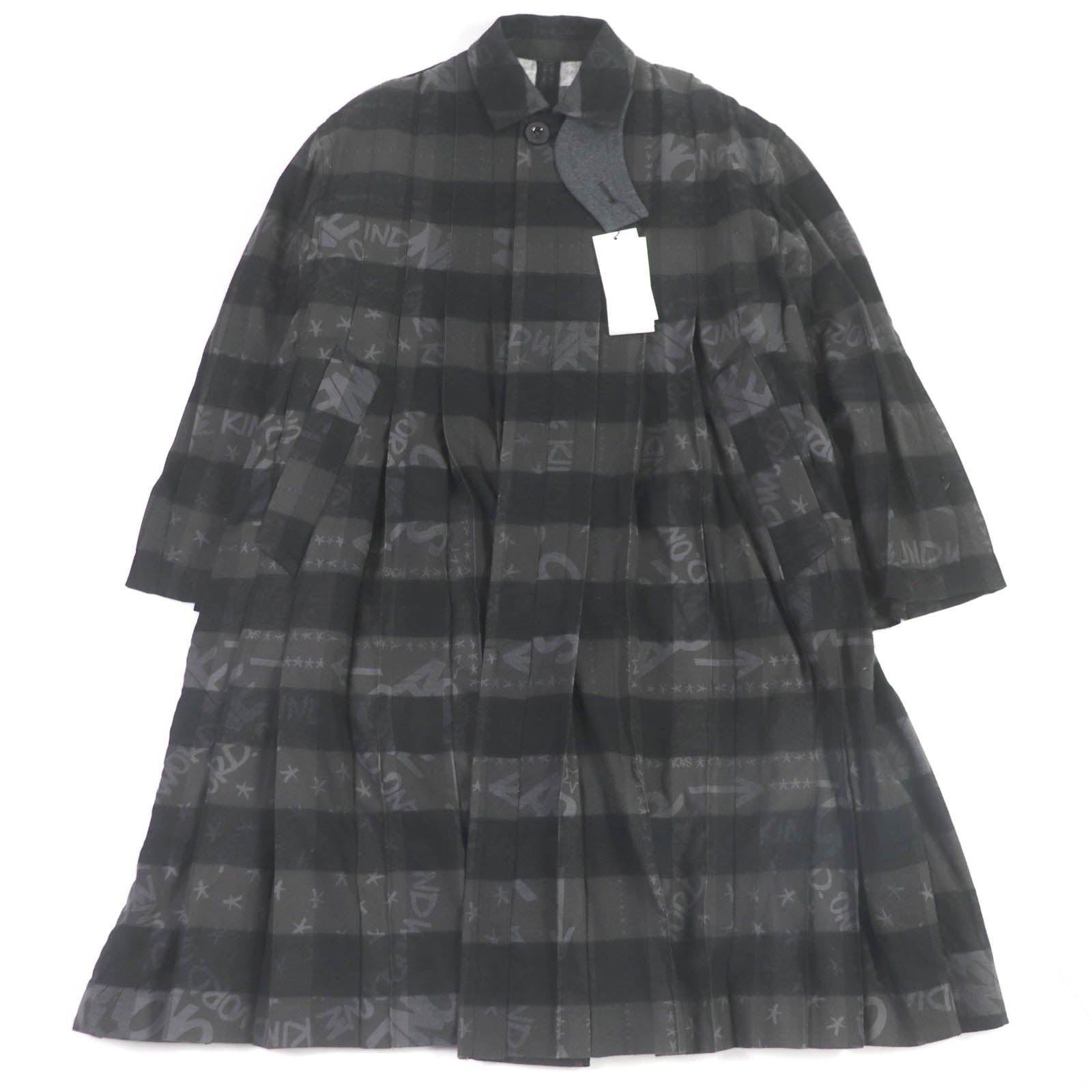 Sacai Eric Haze チェック ロゴ プリント オーバーサイズ コート