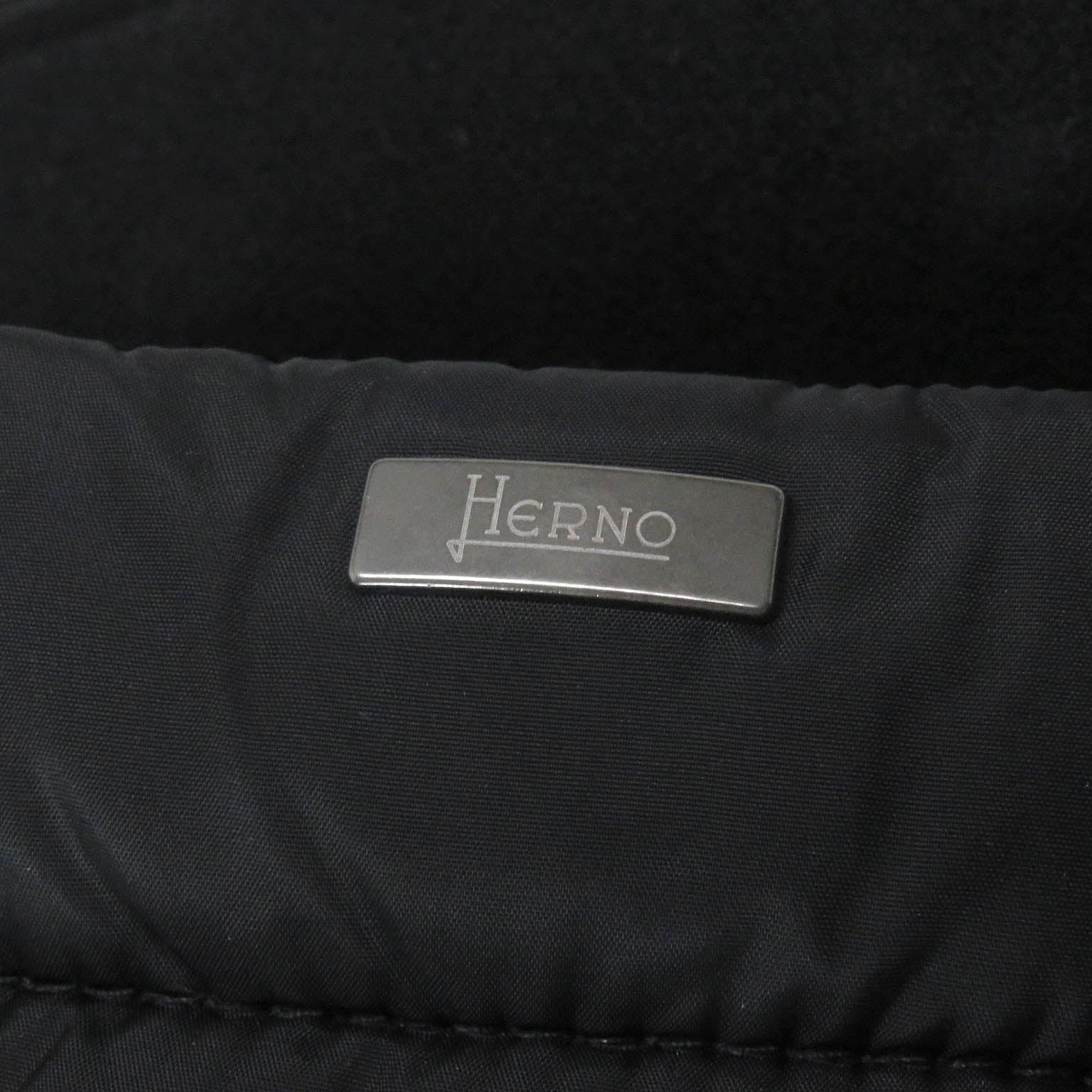 Herno ウール ナイロン ダッフル コート ブラック 44