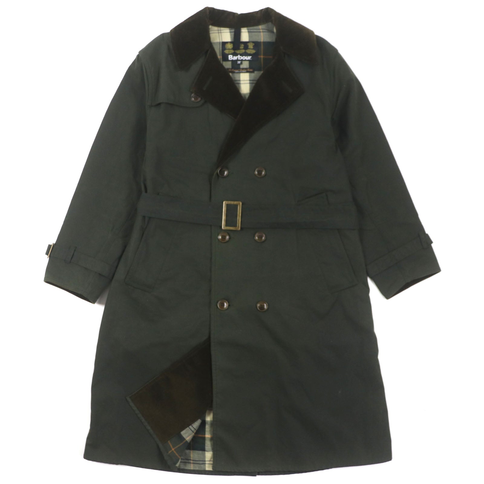 Barbour チェック オイルド コート