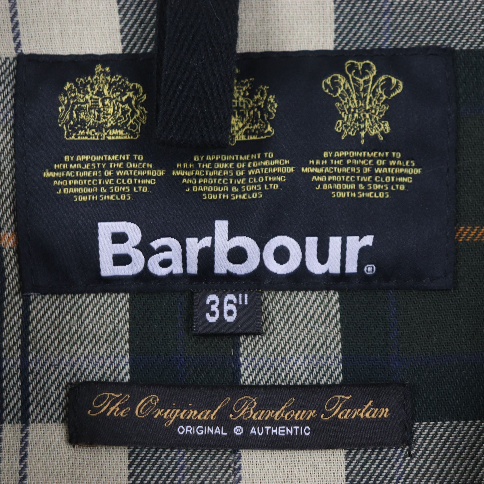 Barbour チェック オイルド コート