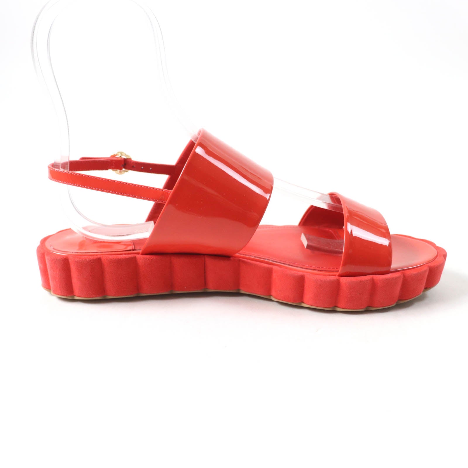 サルヴァトーレ フェラガモ パテント レザー サンダル レッド