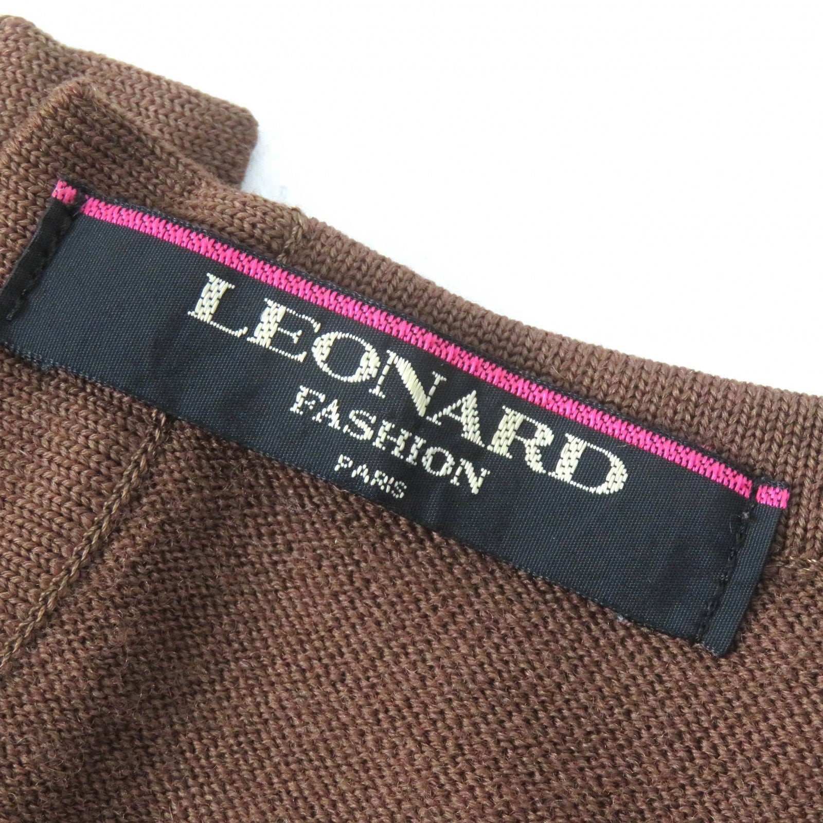 LEONARD FASHION ウール シルク レオパード ニット プルオーバー