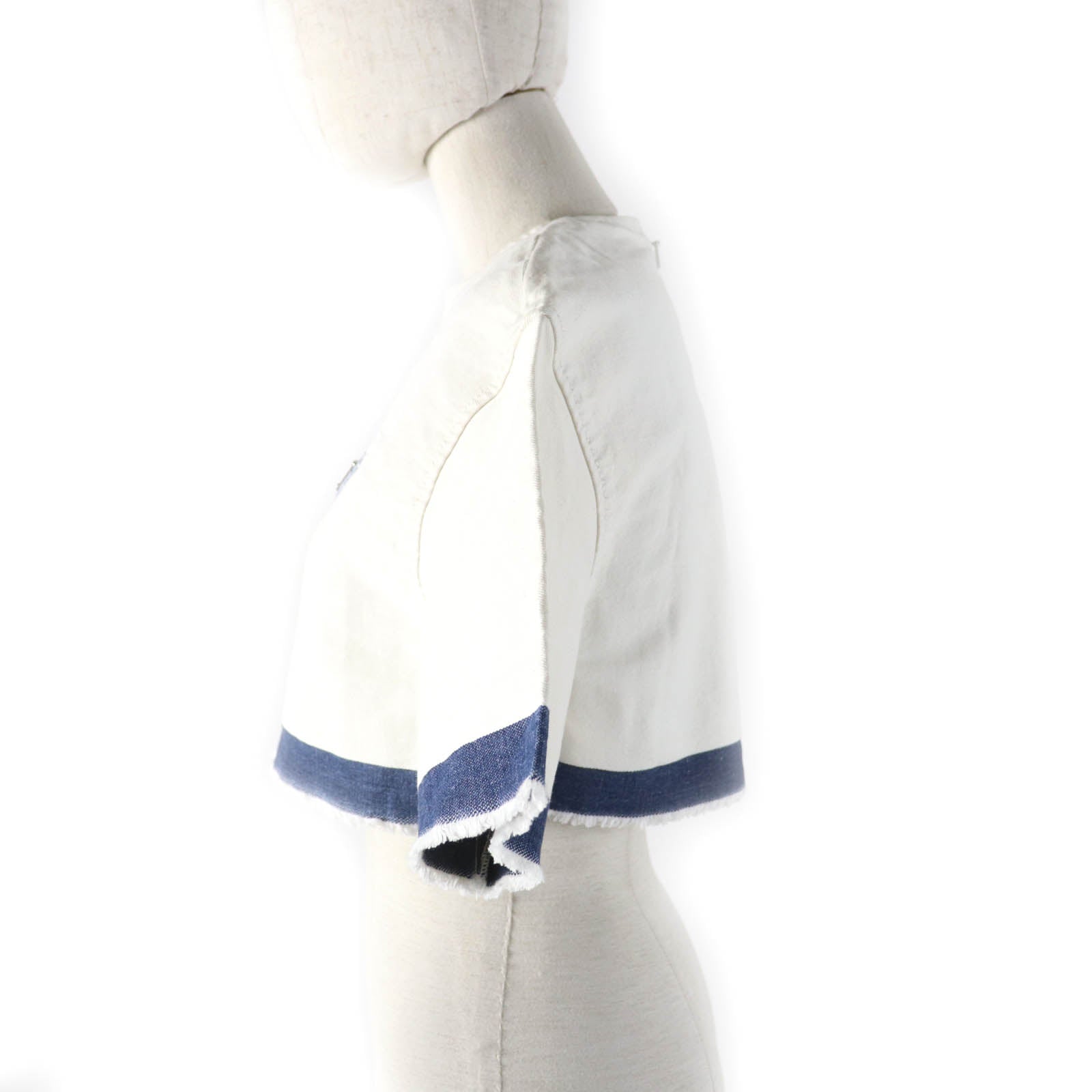 プラダ ロゴ クロップド デニム トップ GFT012