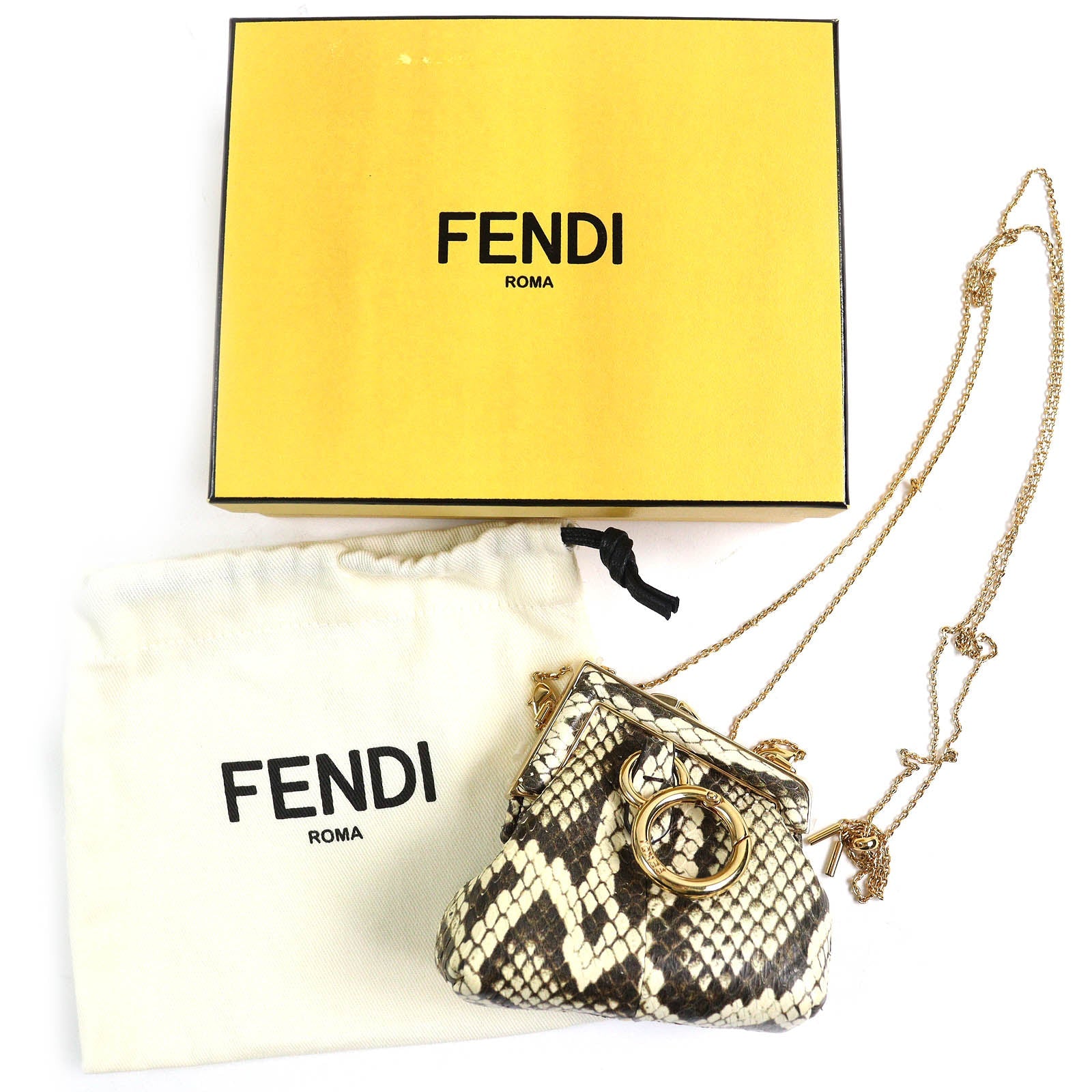 フェンディ FENDI FIRST ナノ パイソン チェーン ポーチ