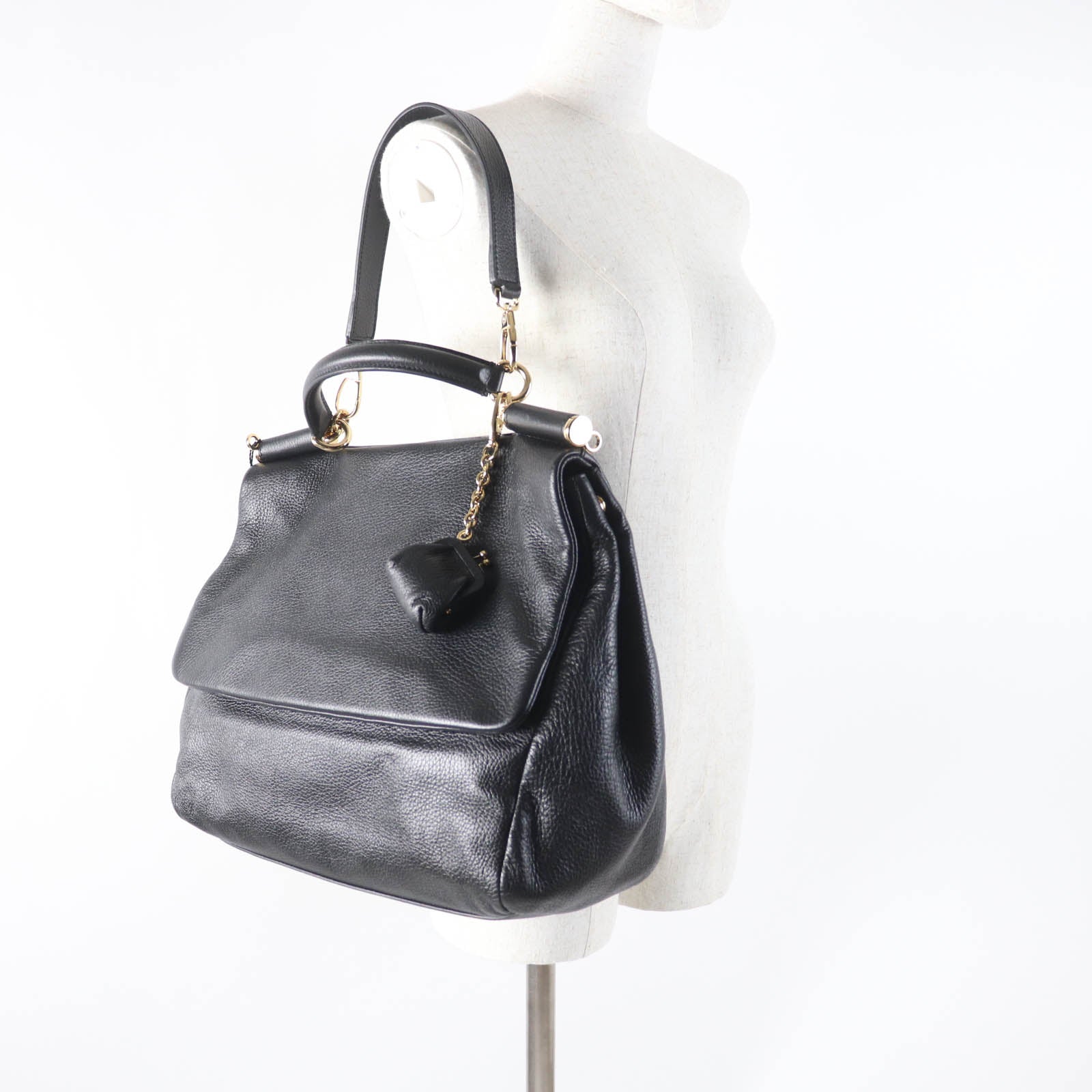 ドルチェ&ガッバーナ シシリー レザー 2WAY ハンドバッグ