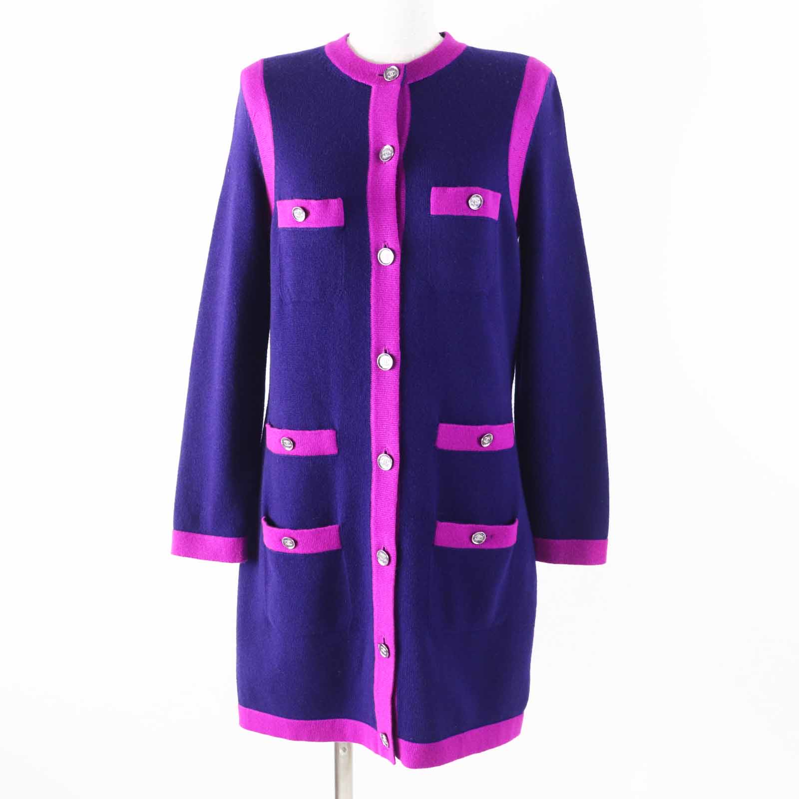 シャネル 23AW P75656 カシミア ロング ニット カーディガン