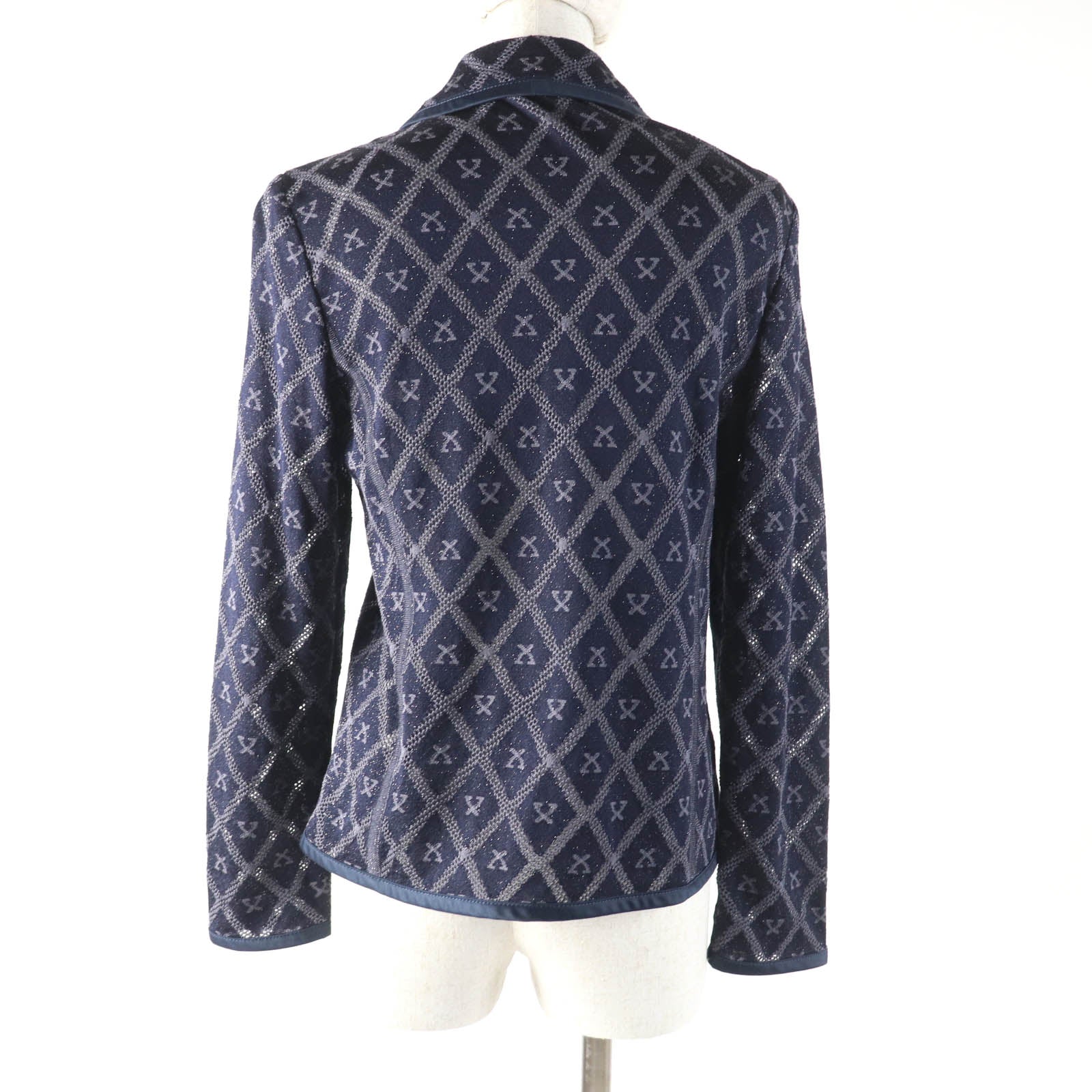 LEONARD FASHION ロゴ シルク レーヨン ニット ジャケット