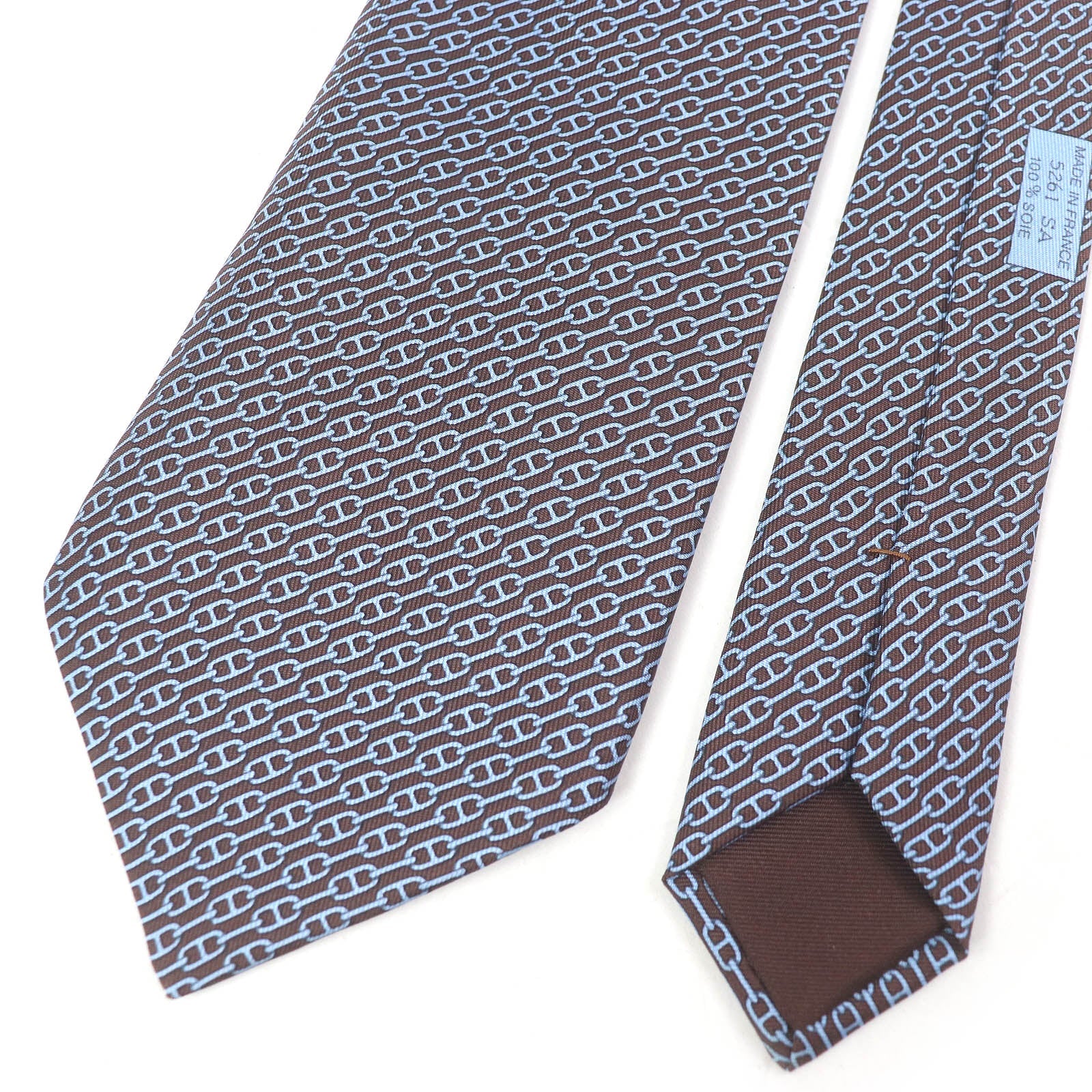 エルメス シェーヌ 総柄 シルク タイ