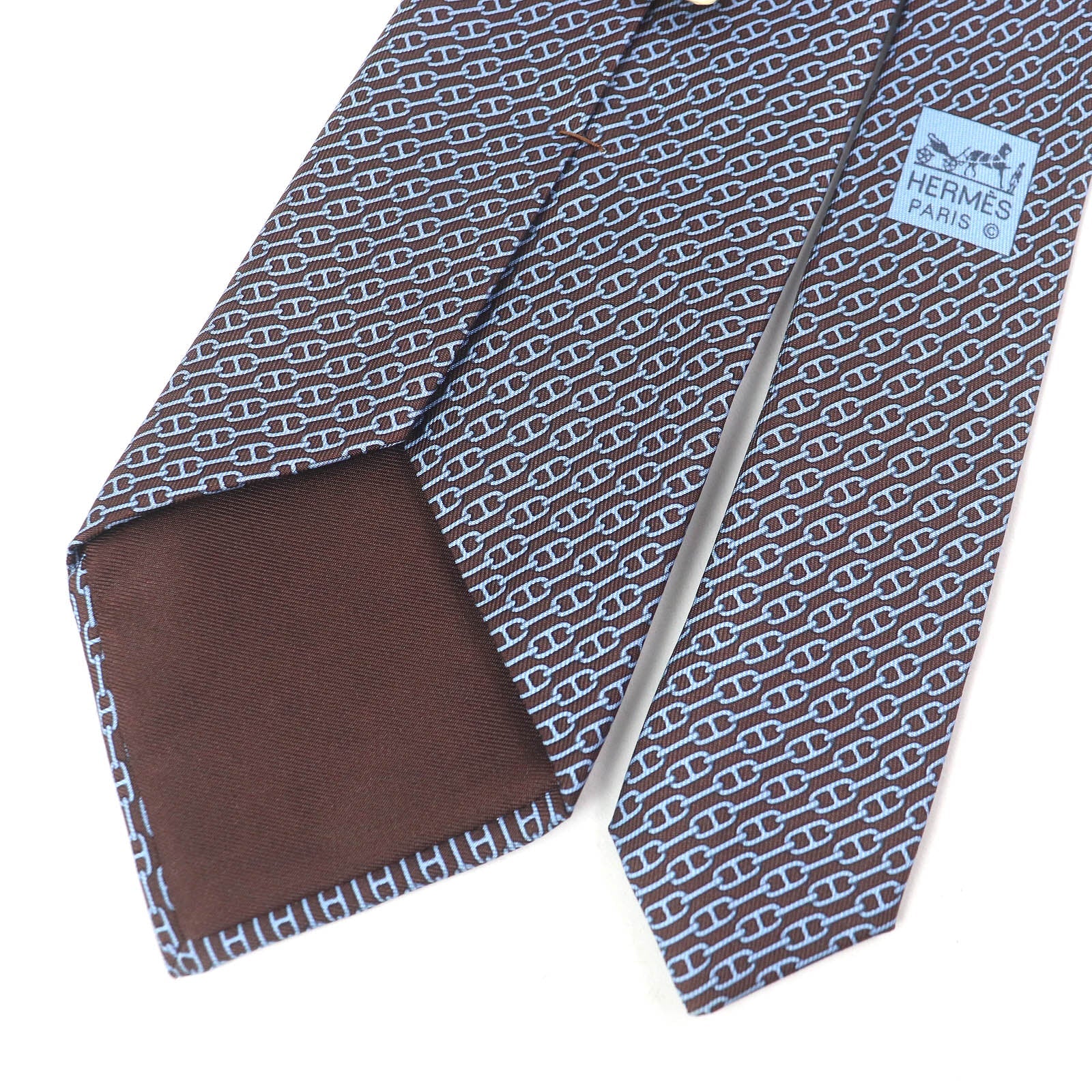 エルメス シェーヌ 総柄 シルク タイ