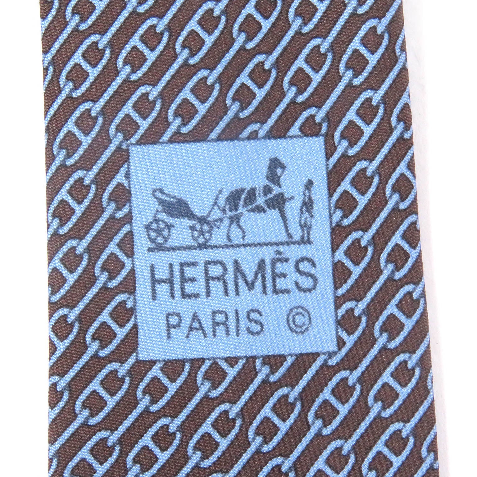 エルメス シェーヌ 総柄 シルク タイ