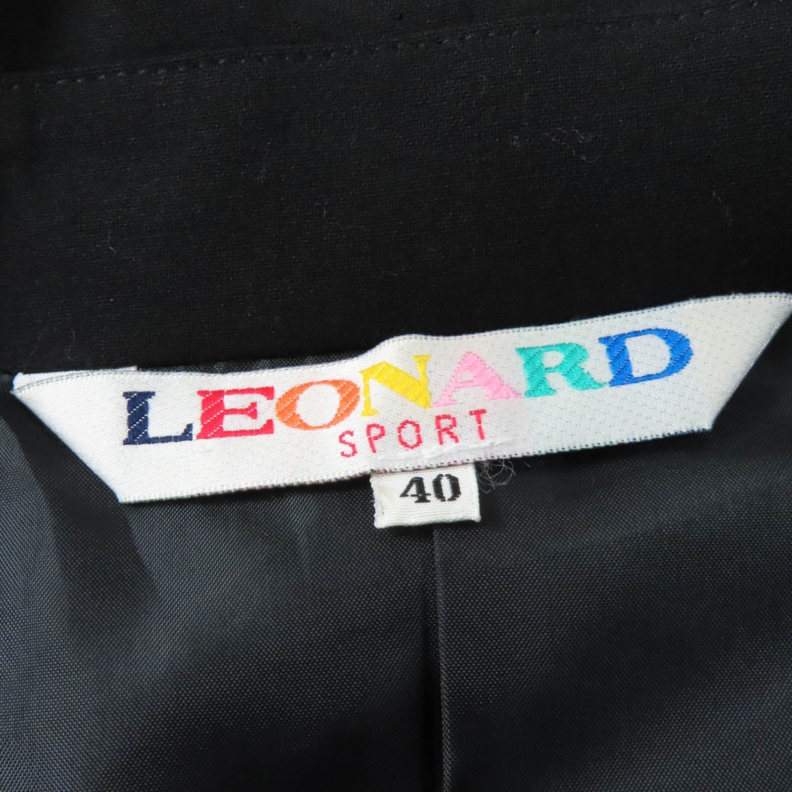 LEONARD SPORT ロゴ ボタン ウール ポリウレタン ジャケット