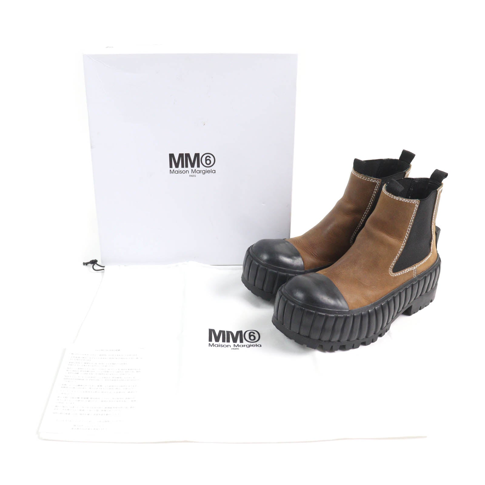 MM6 メゾン マルジェラ S59WU0211 レザー アンクル ブーツ
