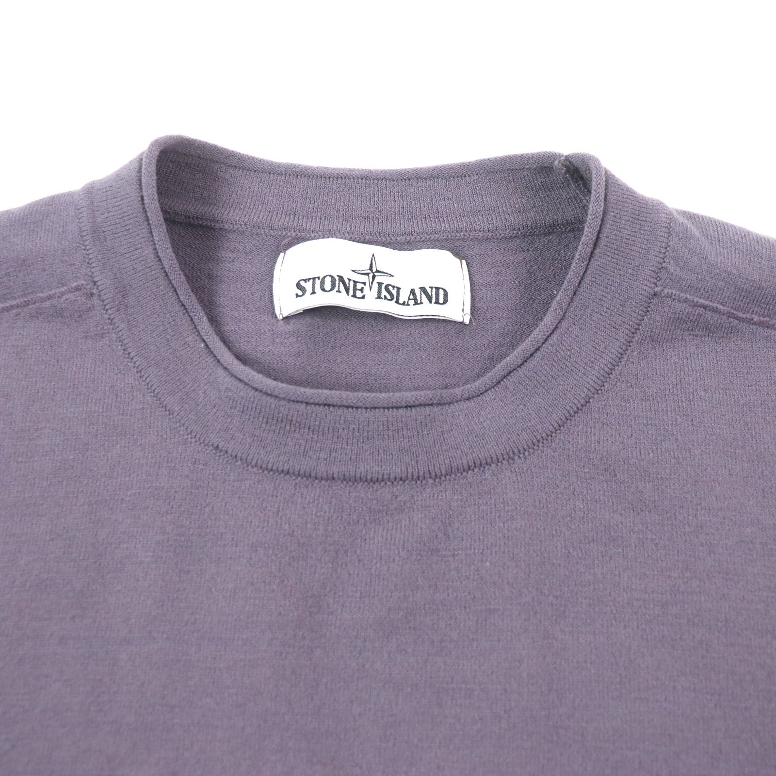 ストーン アイランド ロゴ パッチ ウール ニット 長袖 Tシャツ