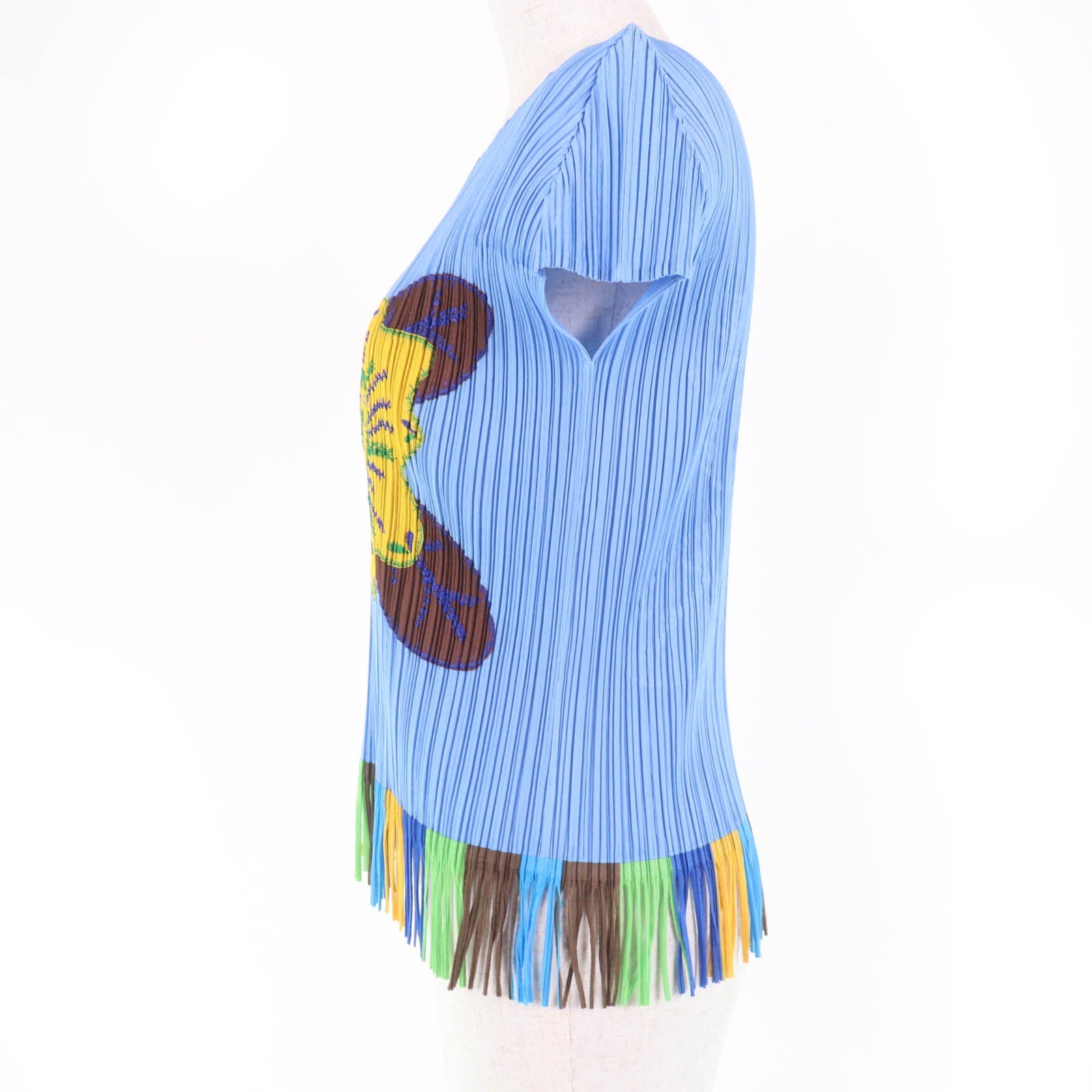 PLEATS PLEASE トロピカル フラワー フリンジ Tシャツ