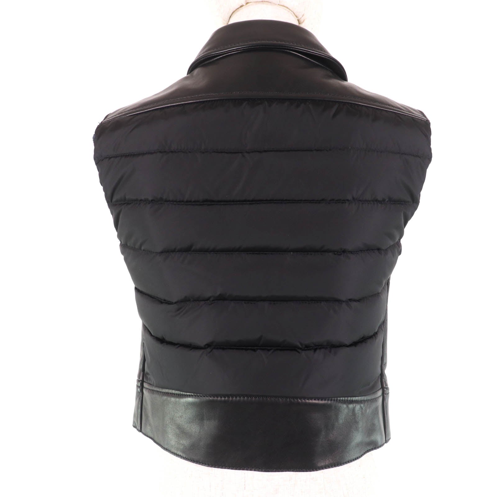 Moncler RODEIA ジップアップ レザー ダウンベスト