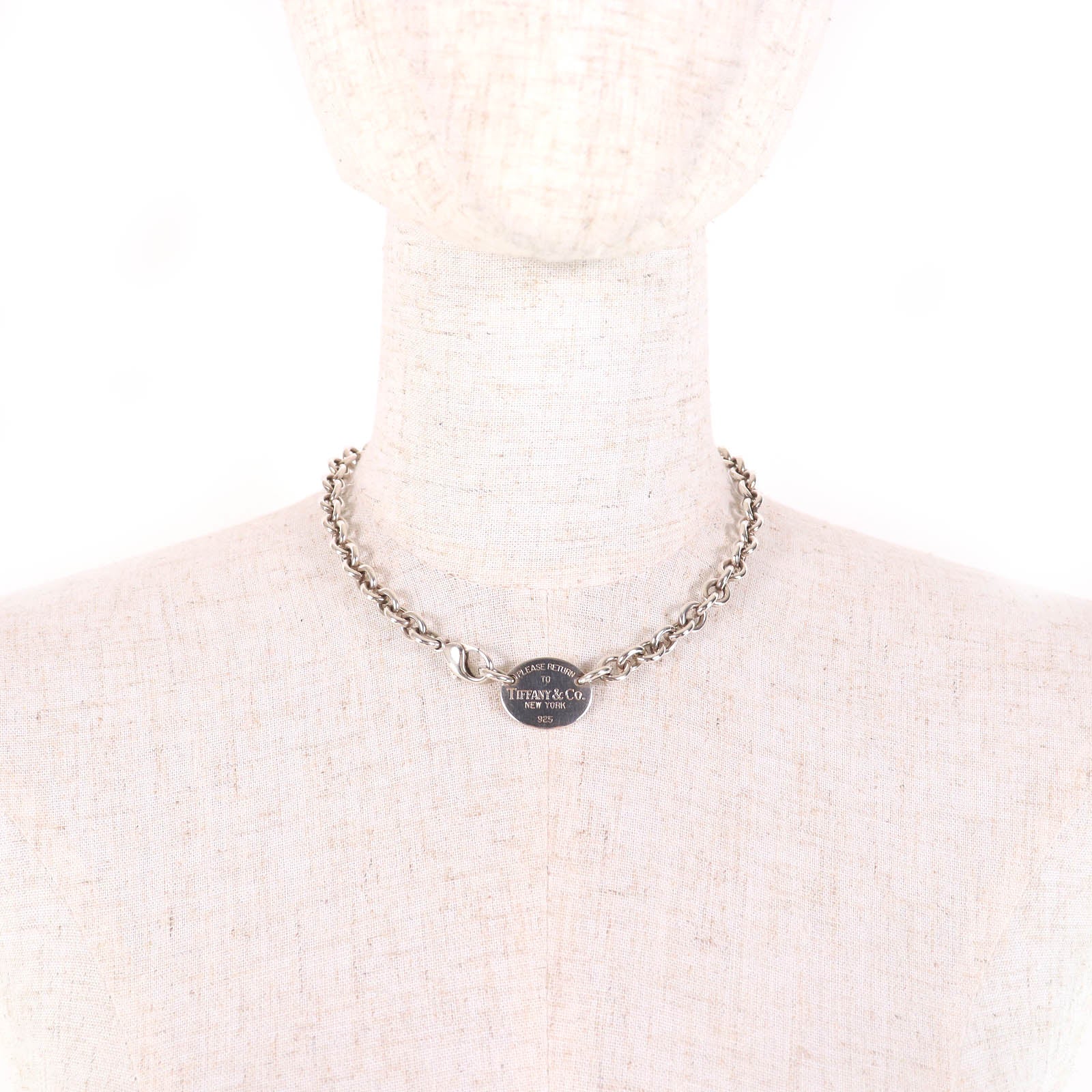 ティファニー オーバル タグ チョーカー シルバー ネックレス