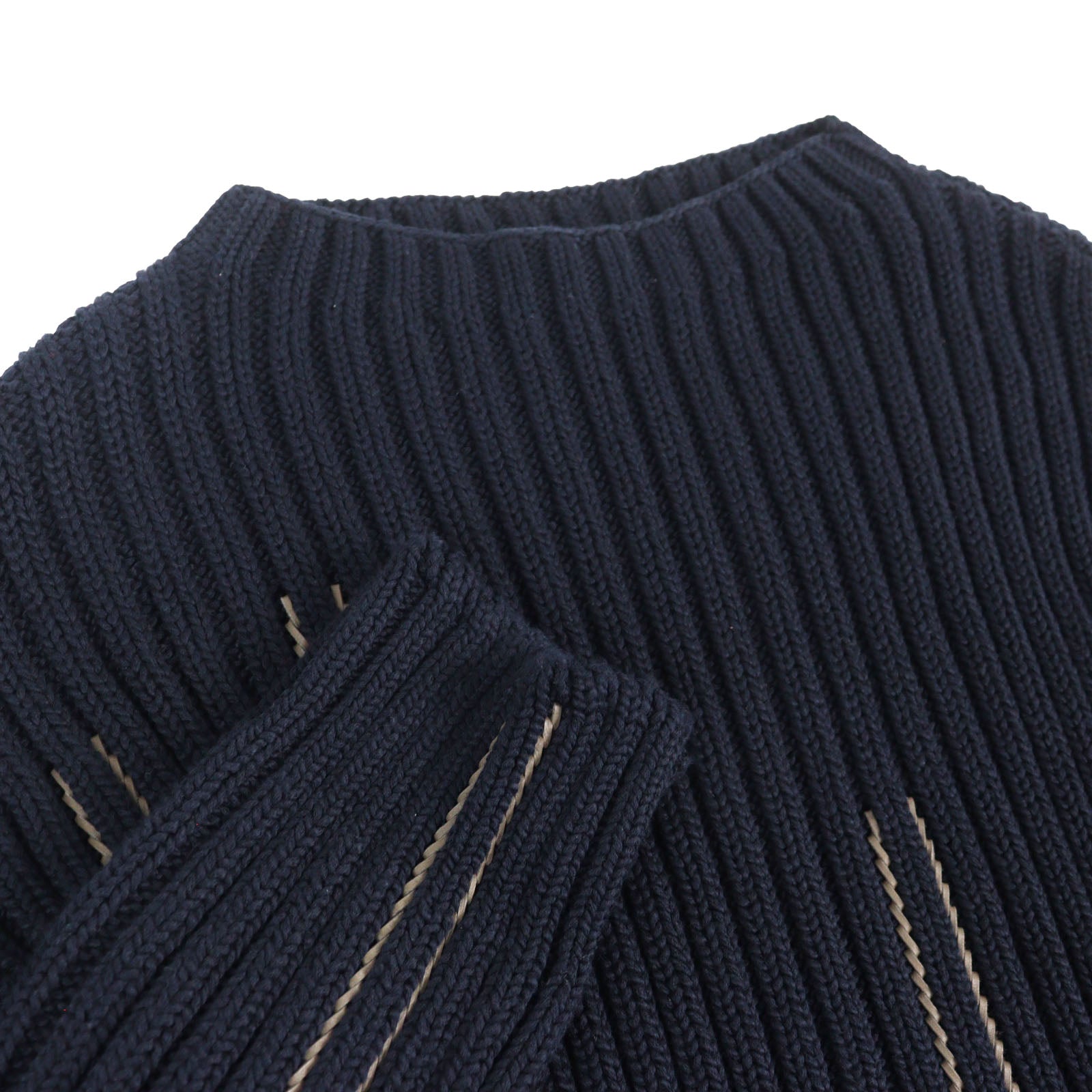 エルメス 編み込み レザー コットン ニット