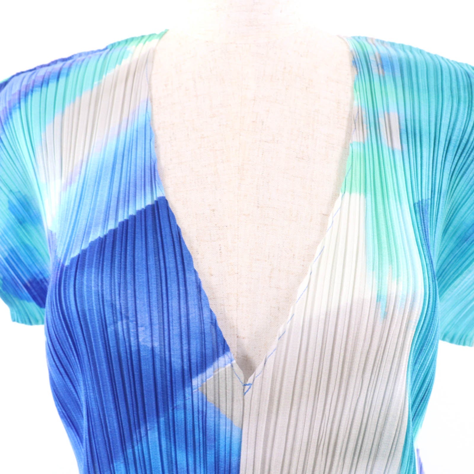 PLEATS PLEASE ウォーターカラー ポリエステル ドレス