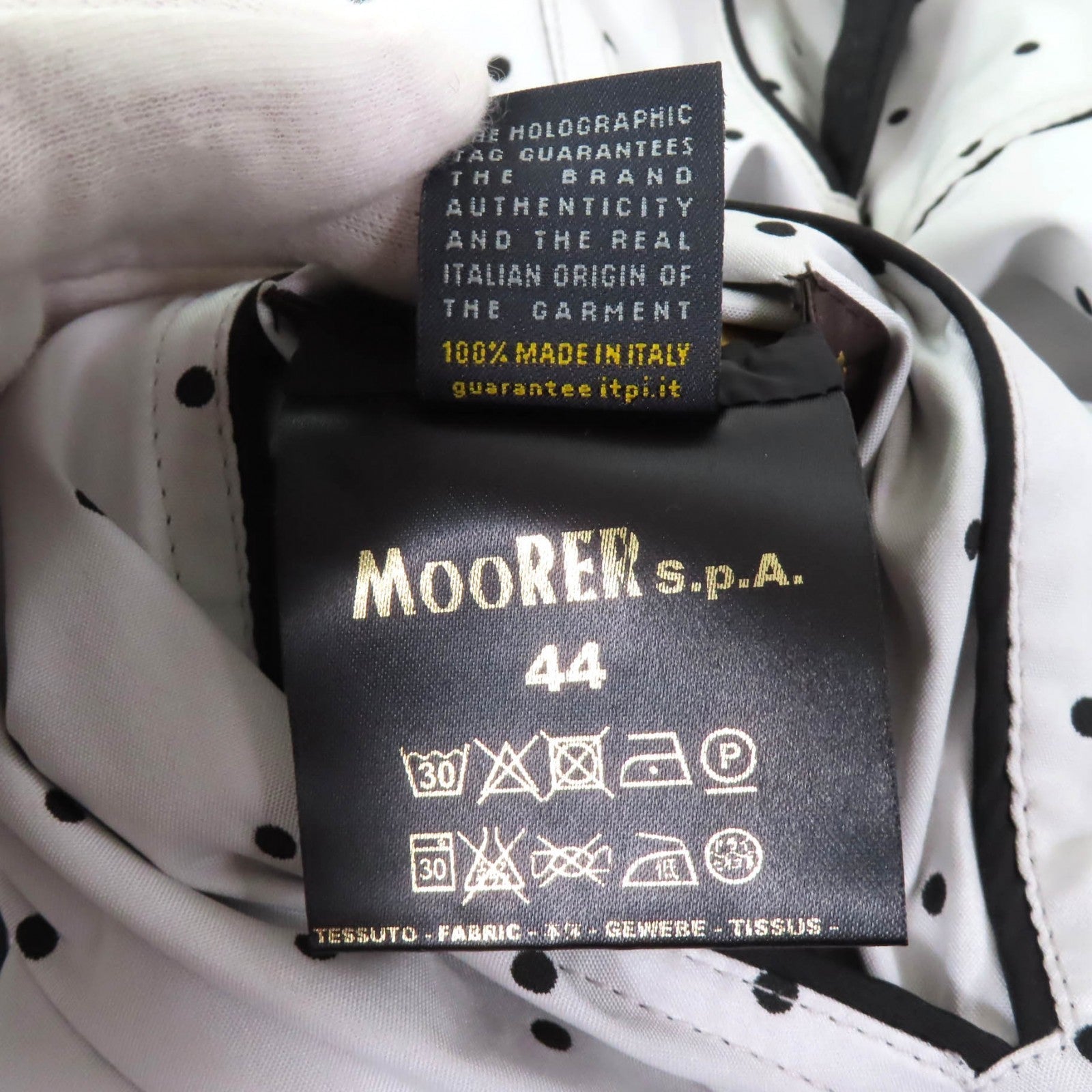 MooRER ドット柄ポリエステルコート