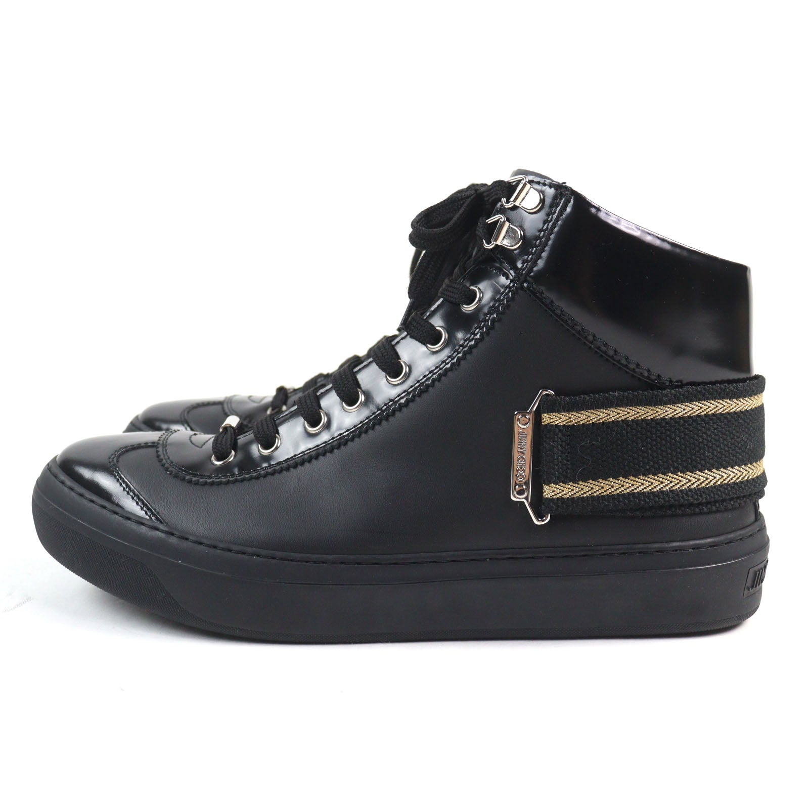 Jimmy Choo アーガイルストラップレザースニーカー