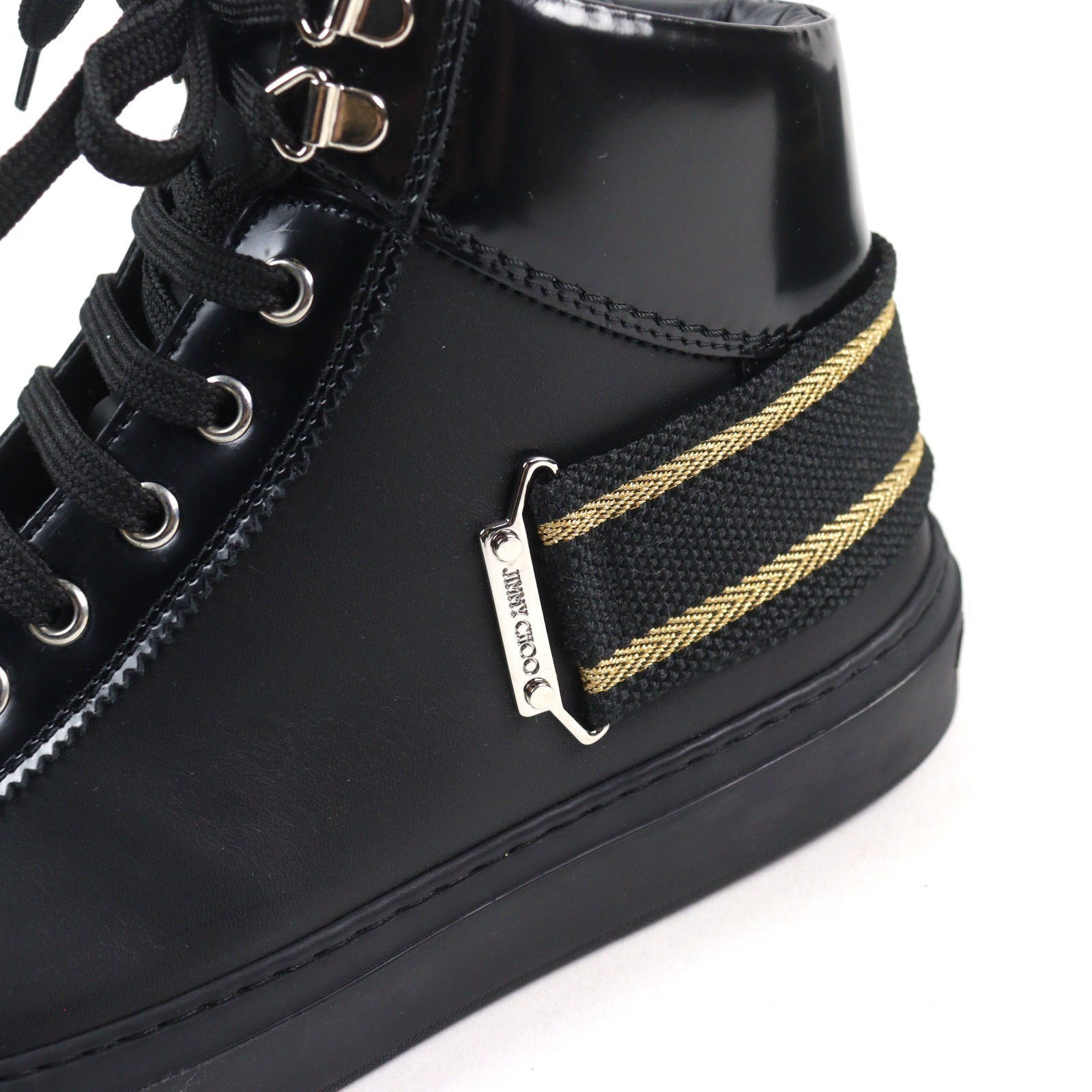 Jimmy Choo アーガイルストラップレザースニーカー