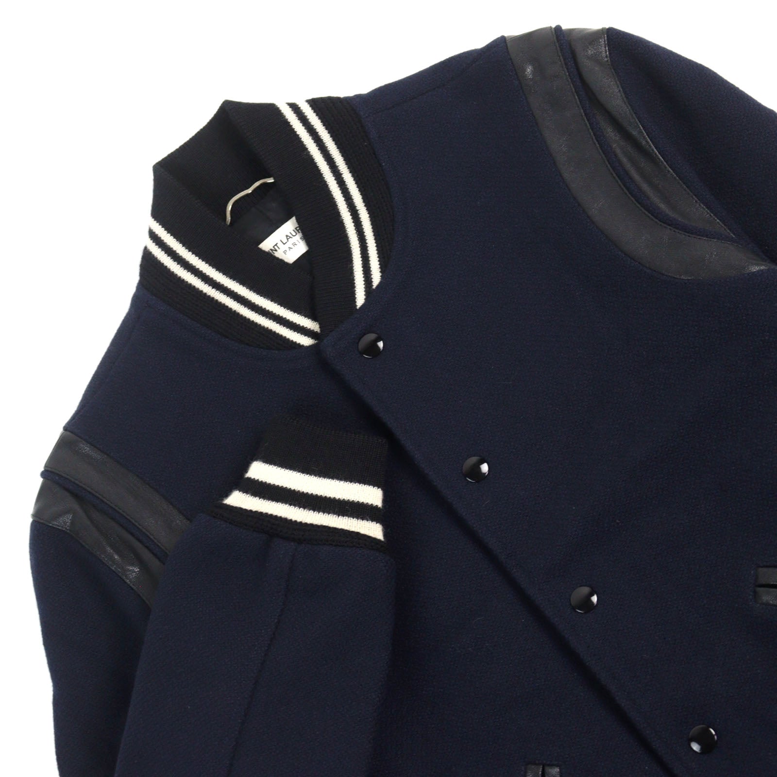 イヴサンローラン エディ レザー トリム テディ ジャケット