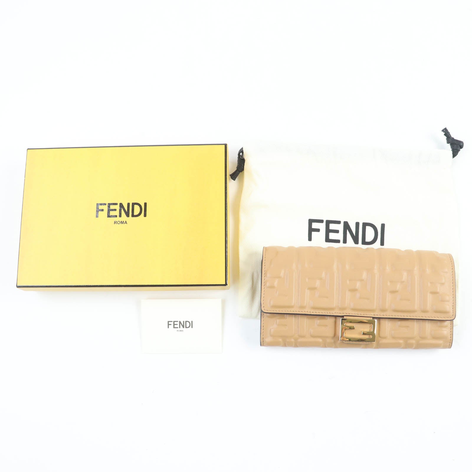 フェンディ FFメタル バゲット コンチネンタル レザー 長財布