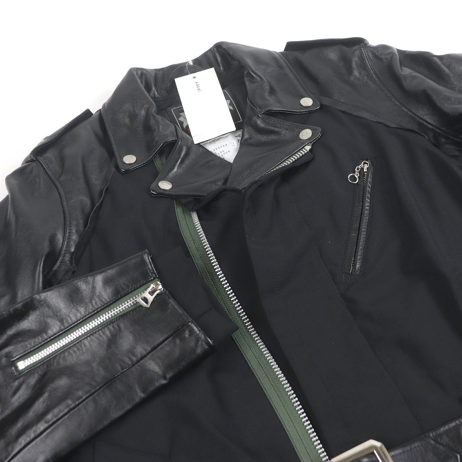 Sacai Schott レザー スーツ コート
