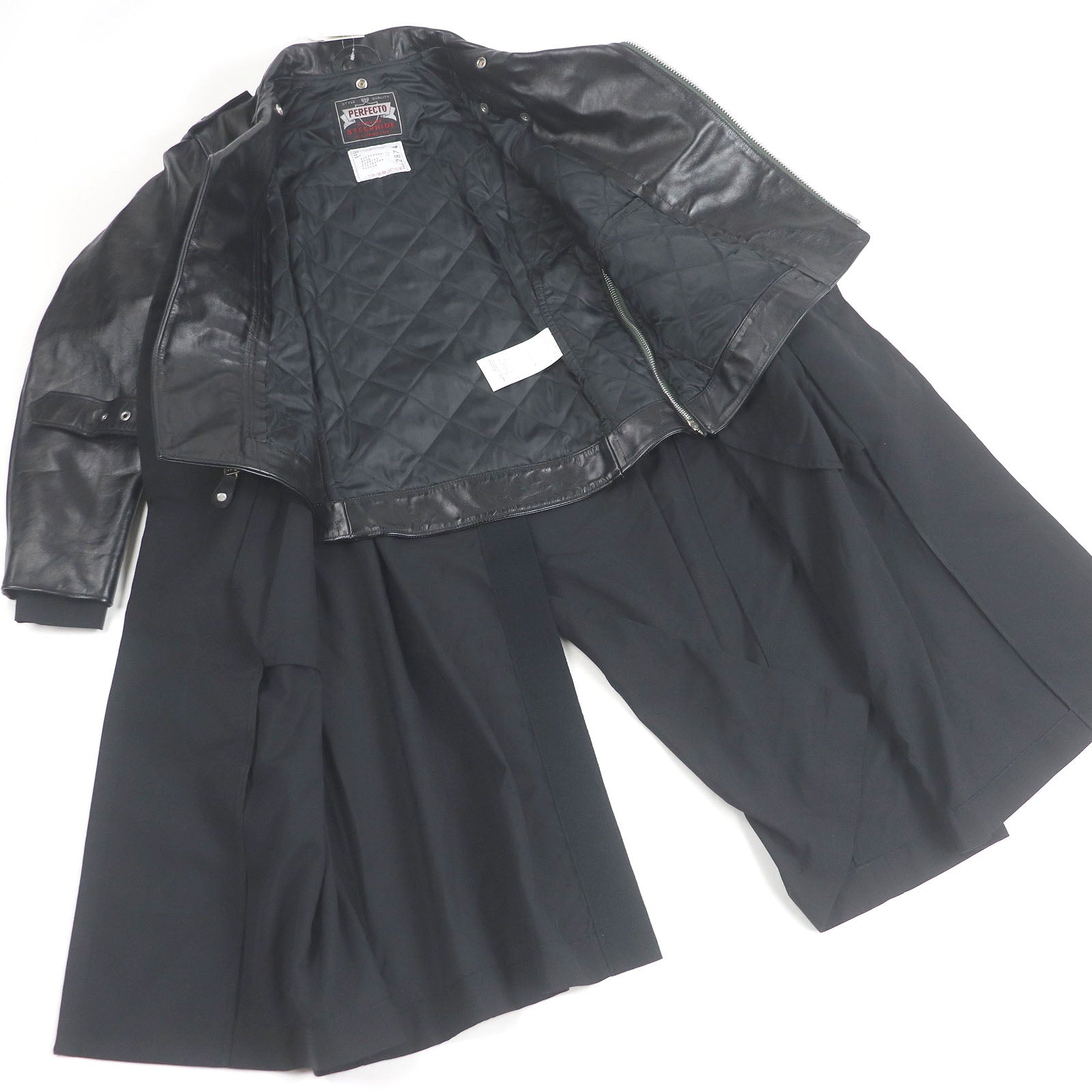 Sacai Schott レザー スーツ コート