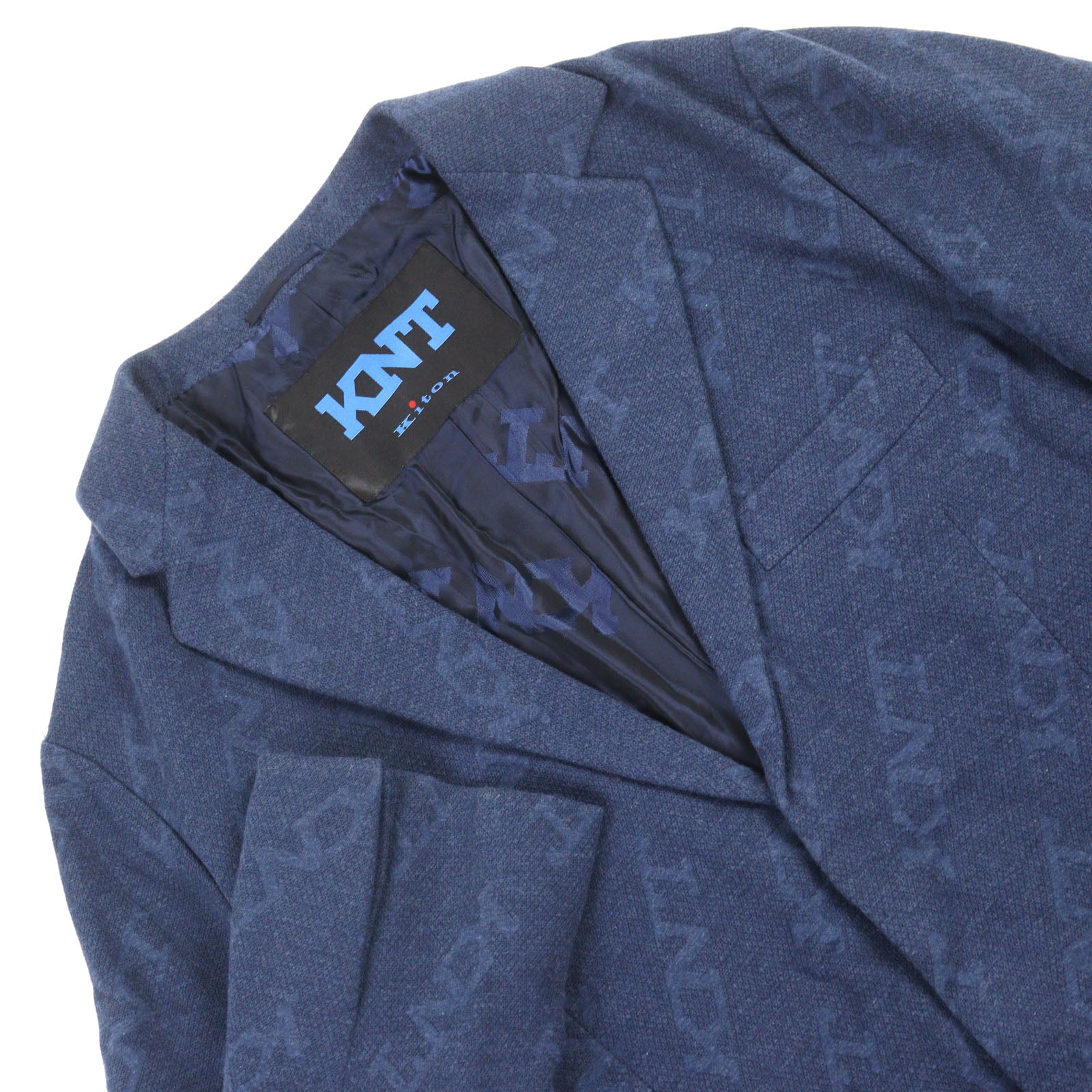 Kiton オールオーバーロゴ プリント テーラード ジャケット