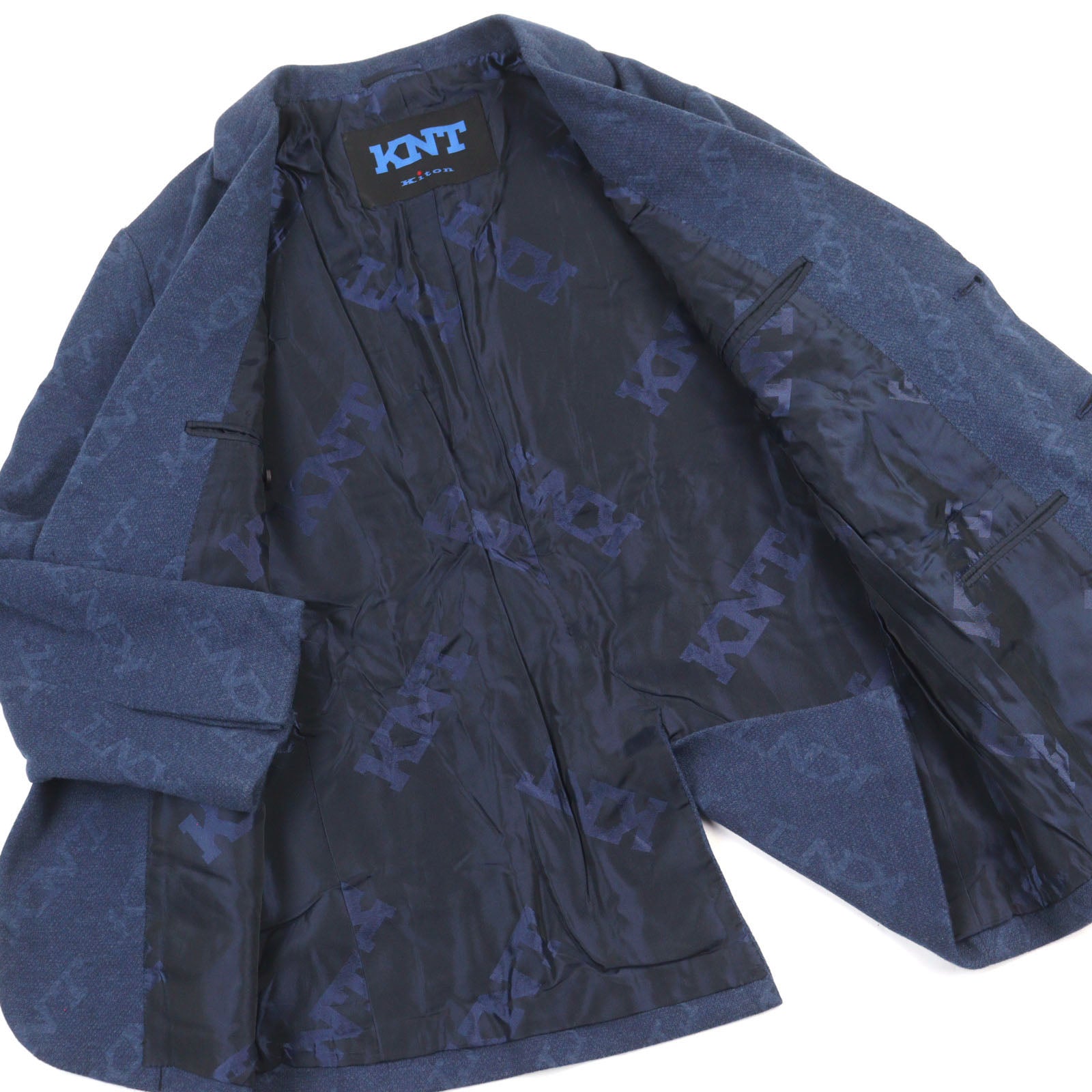 Kiton オールオーバーロゴ プリント テーラード ジャケット