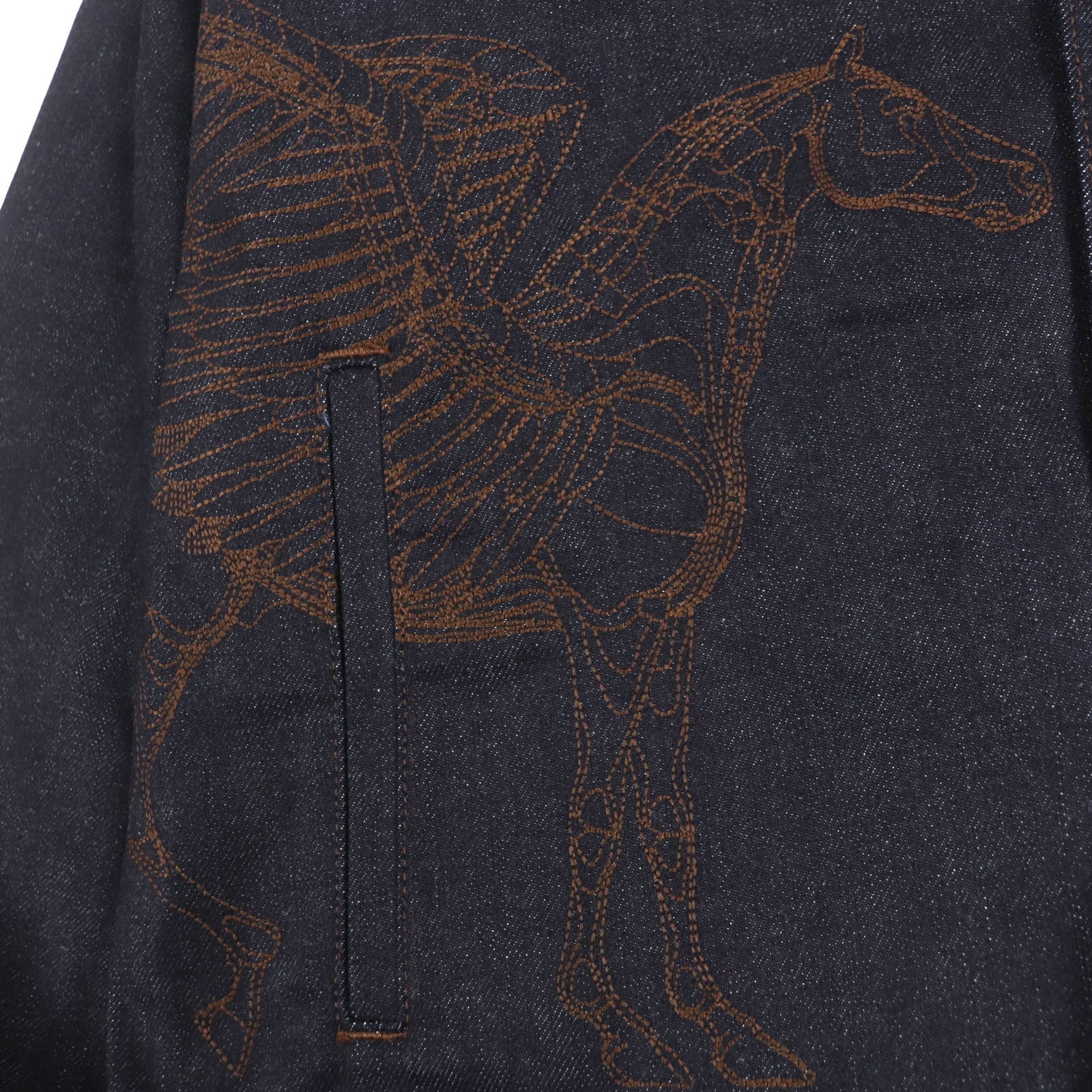 エルメス アンコン オ カレ コットン デニム ジャケット