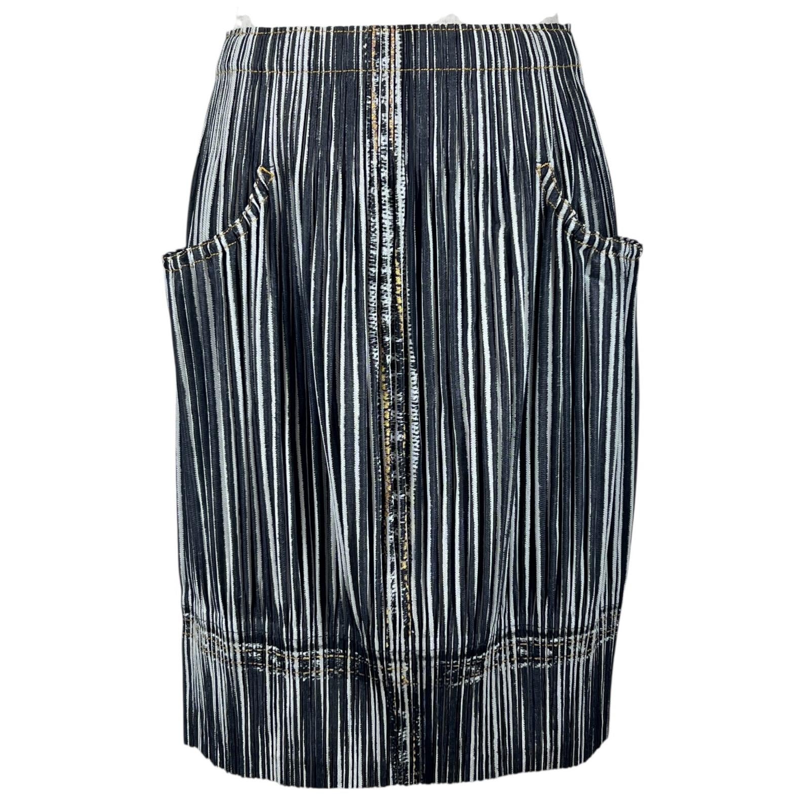 PLEATS PLEASE デニム トランスファー スカート