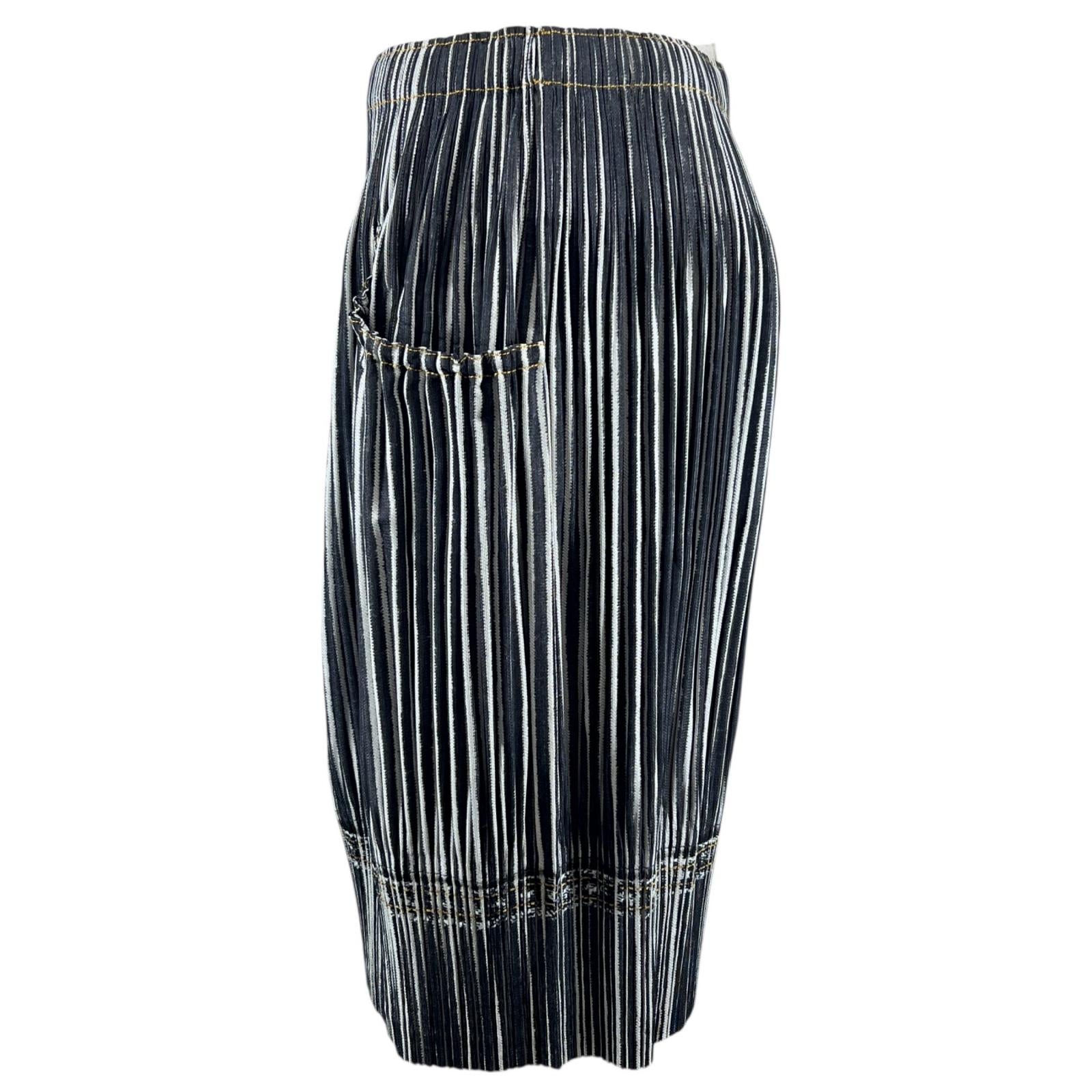 PLEATS PLEASE デニム トランスファー スカート