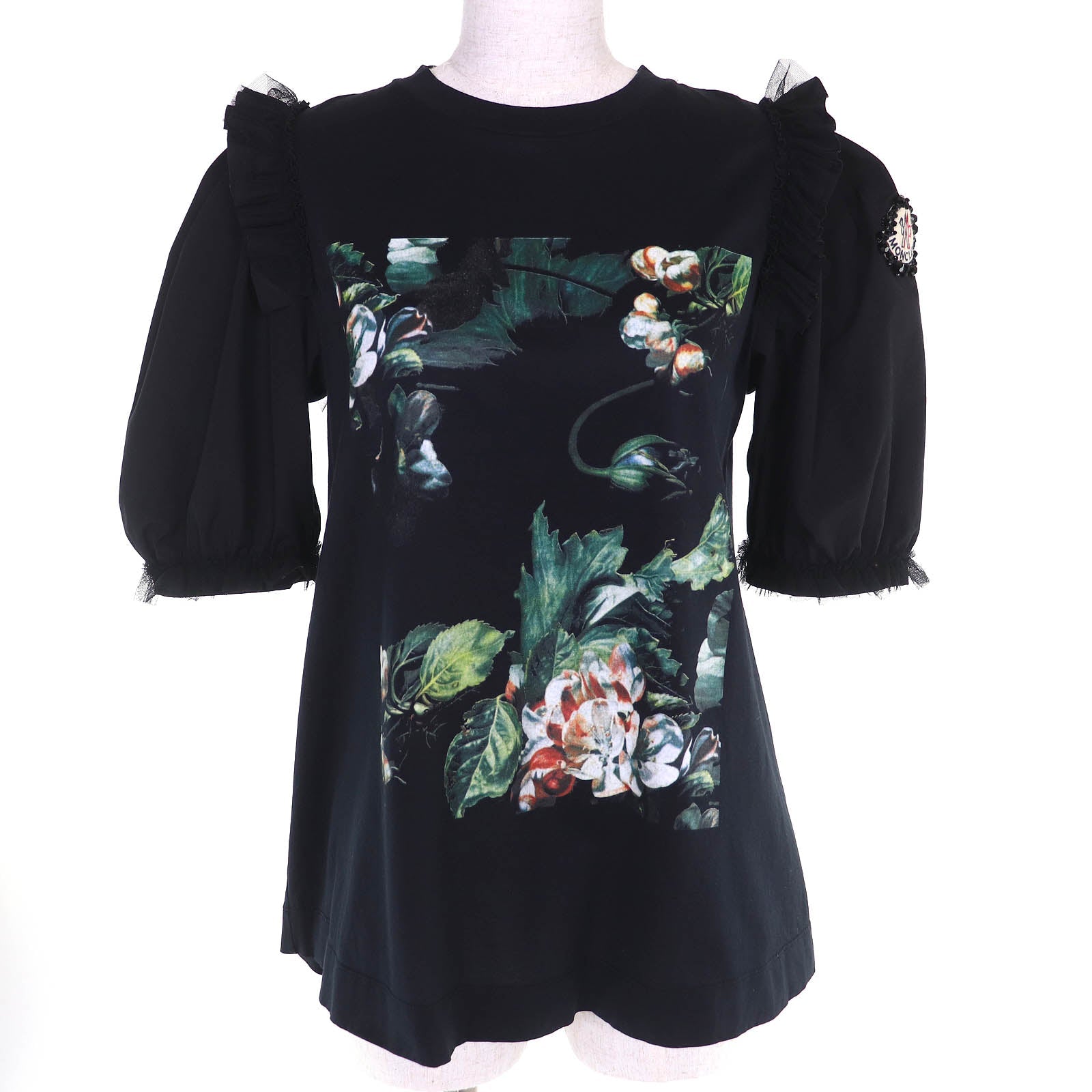 モンクレールジーニアス4 Simone Rocha ロゴパッチ コットン 半袖Tシャツ