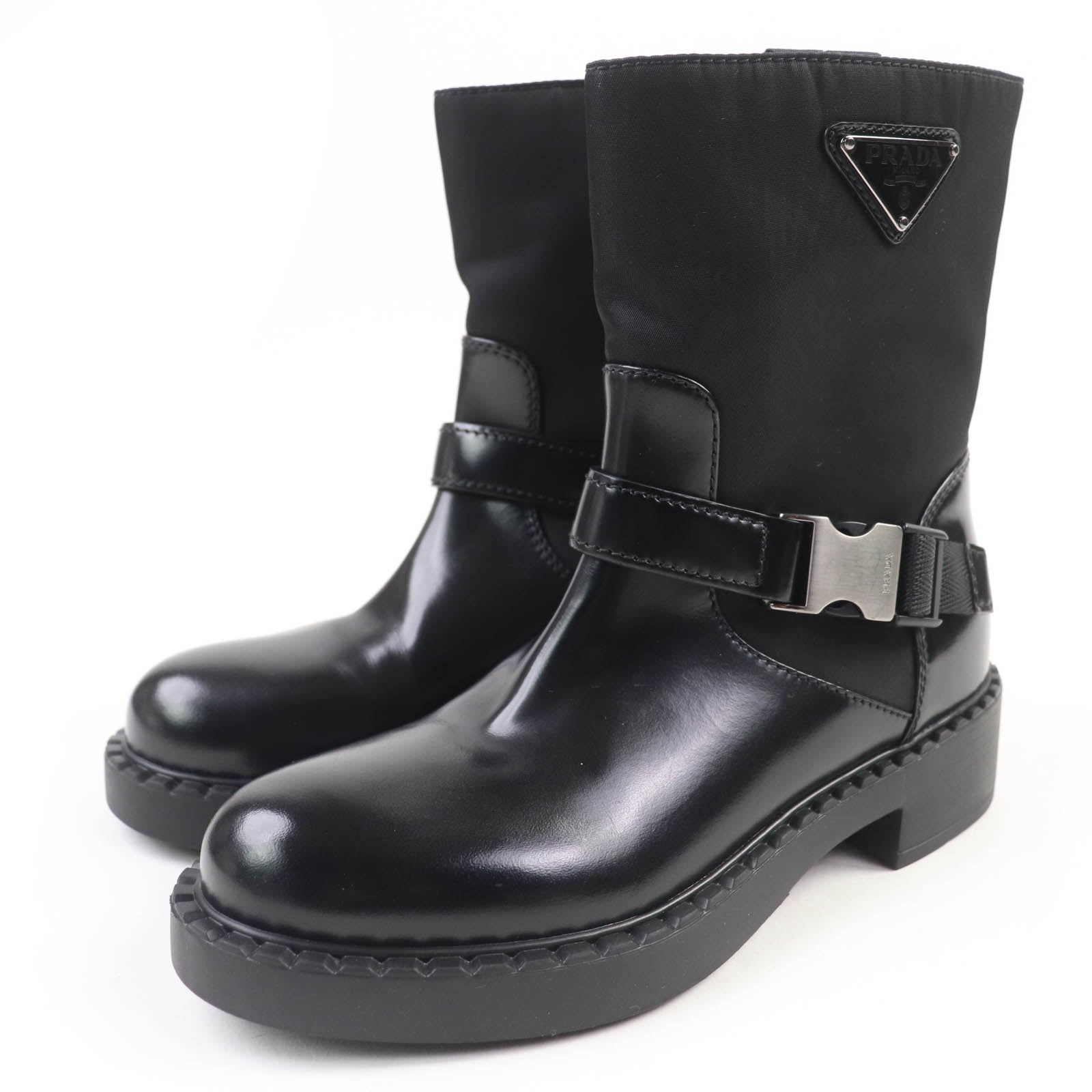 プラダ Re-Nylon レザー ブーツ